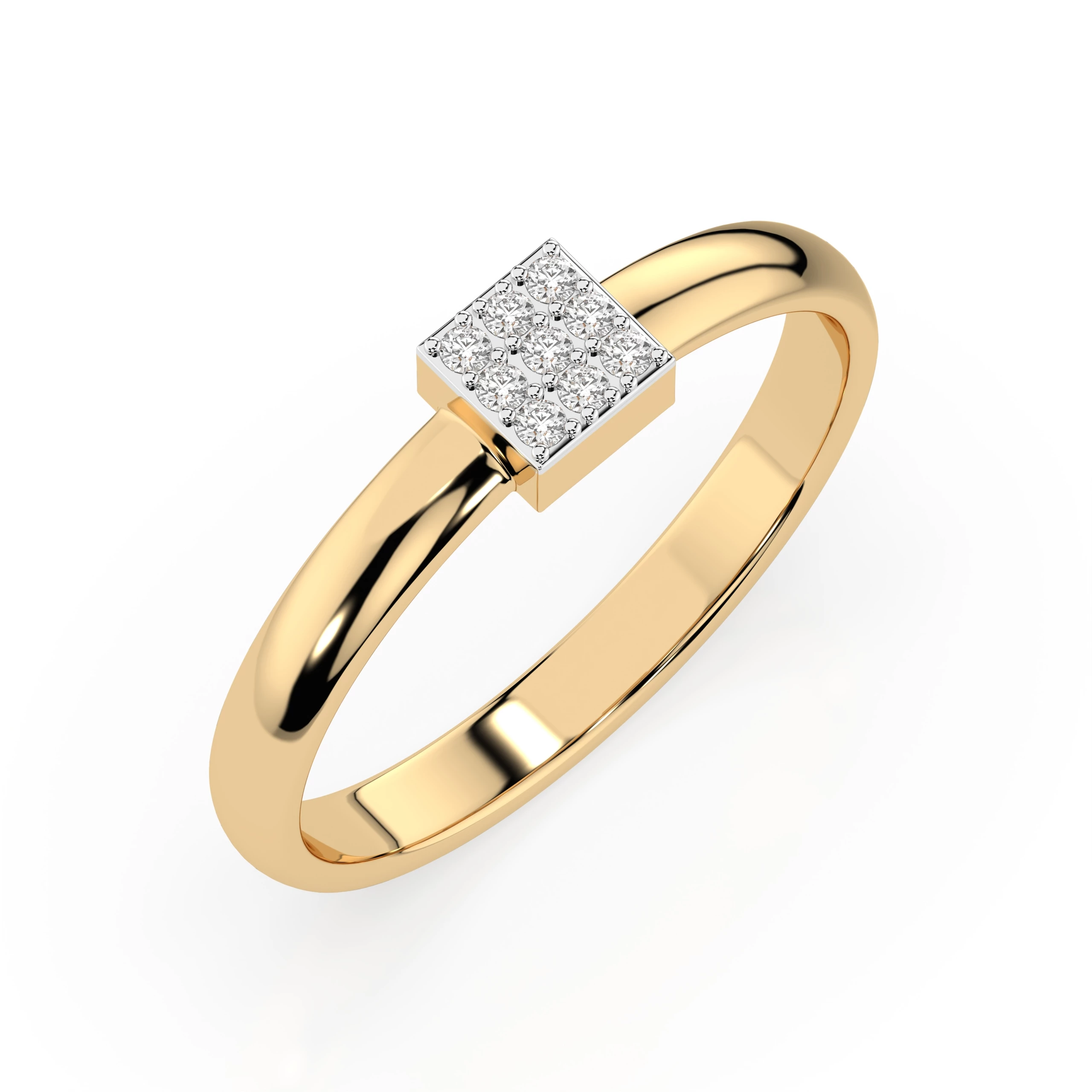 Bague Aurore Dorée Illusion ronde 0,05 ct — vue 4