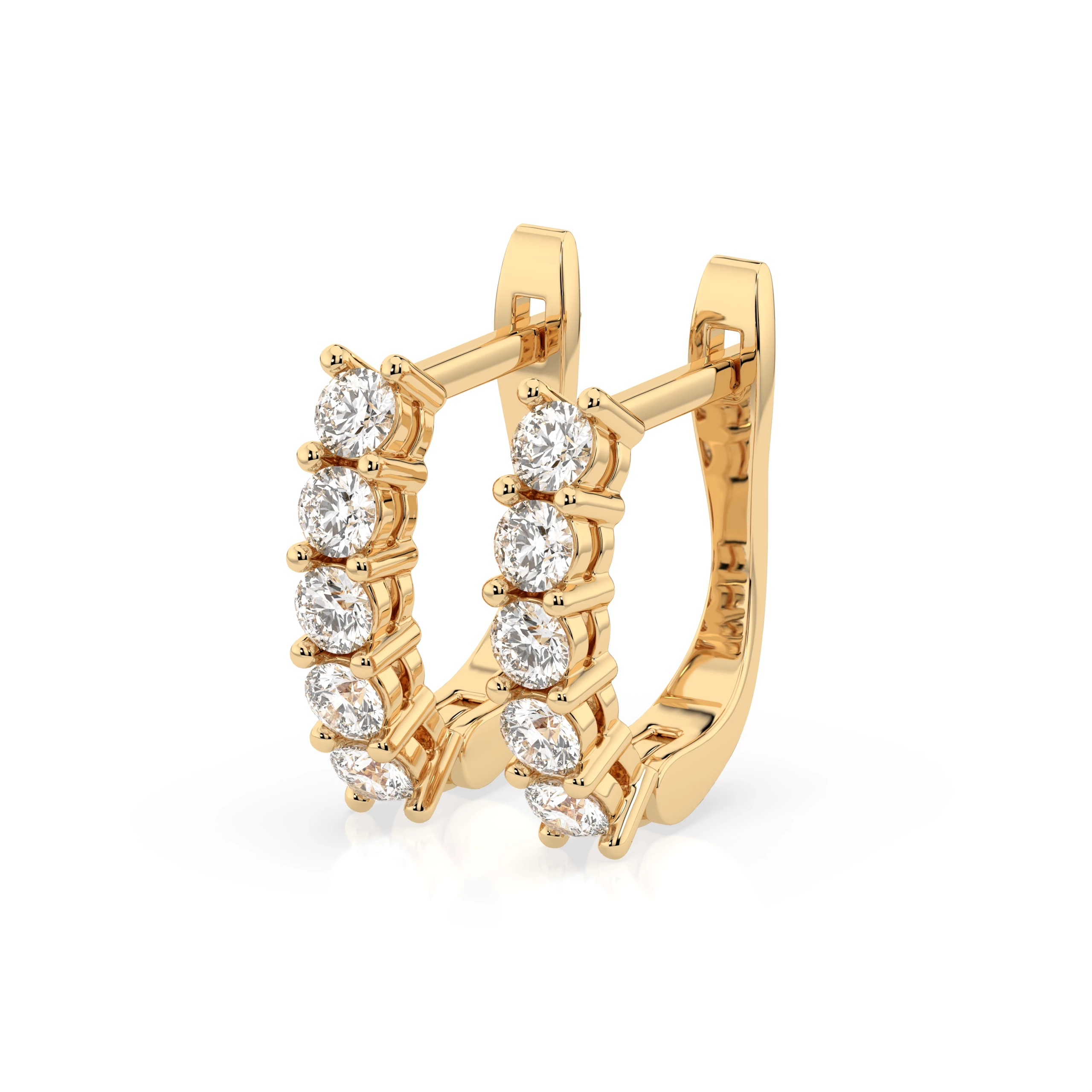 Boucles d'oreilles Douceur Délicate Éternité ronde 0,6 ct — vue 6