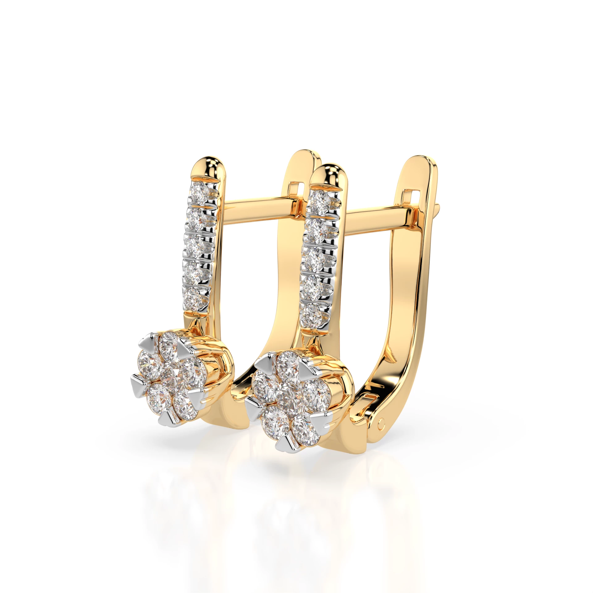 Boucles d'oreilles Comète Lumineuse Illusion ronde 0,06 ct — vue 5