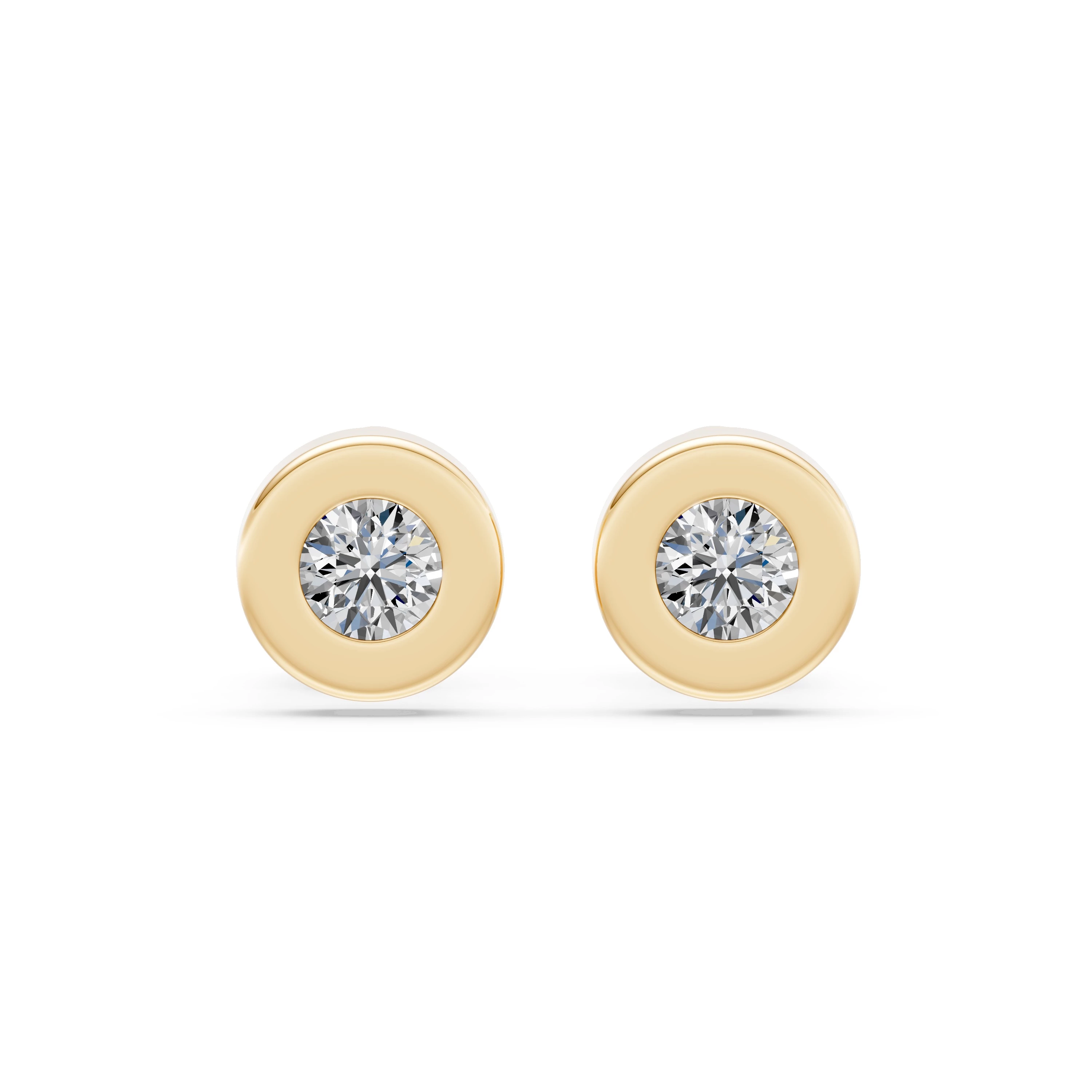 Boucles d'oreilles Lumière Étoilée Solitaire avec fermoir papillon 0,2 ct · 3,7 mm — vue 4