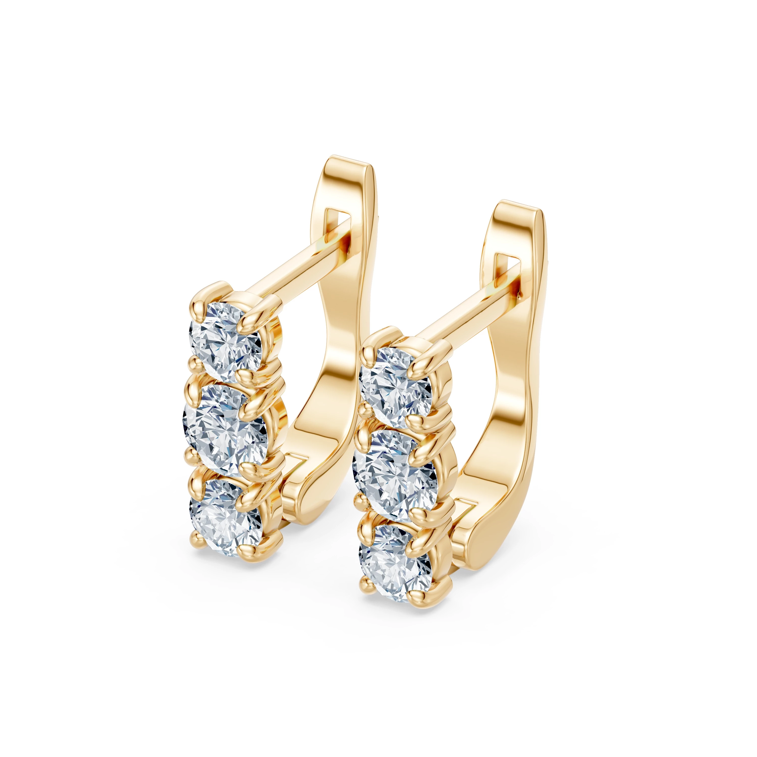 Boucles d'oreilles Baiser Doré Éternité 0,15 ct — vue 6