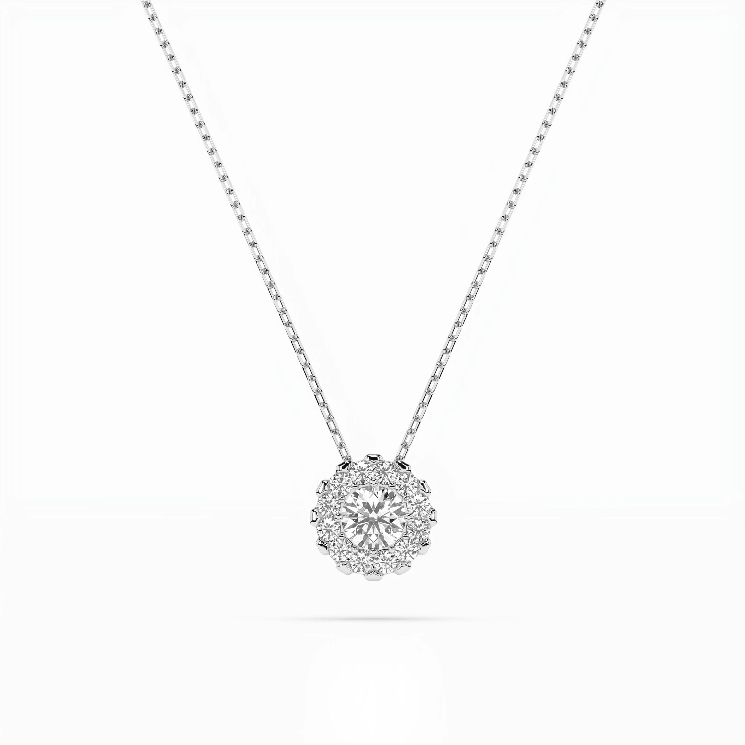Collier Étreinte Radieuse Solitaire Éternité ronde 0,1 ct · 3,0 mm — vue 1