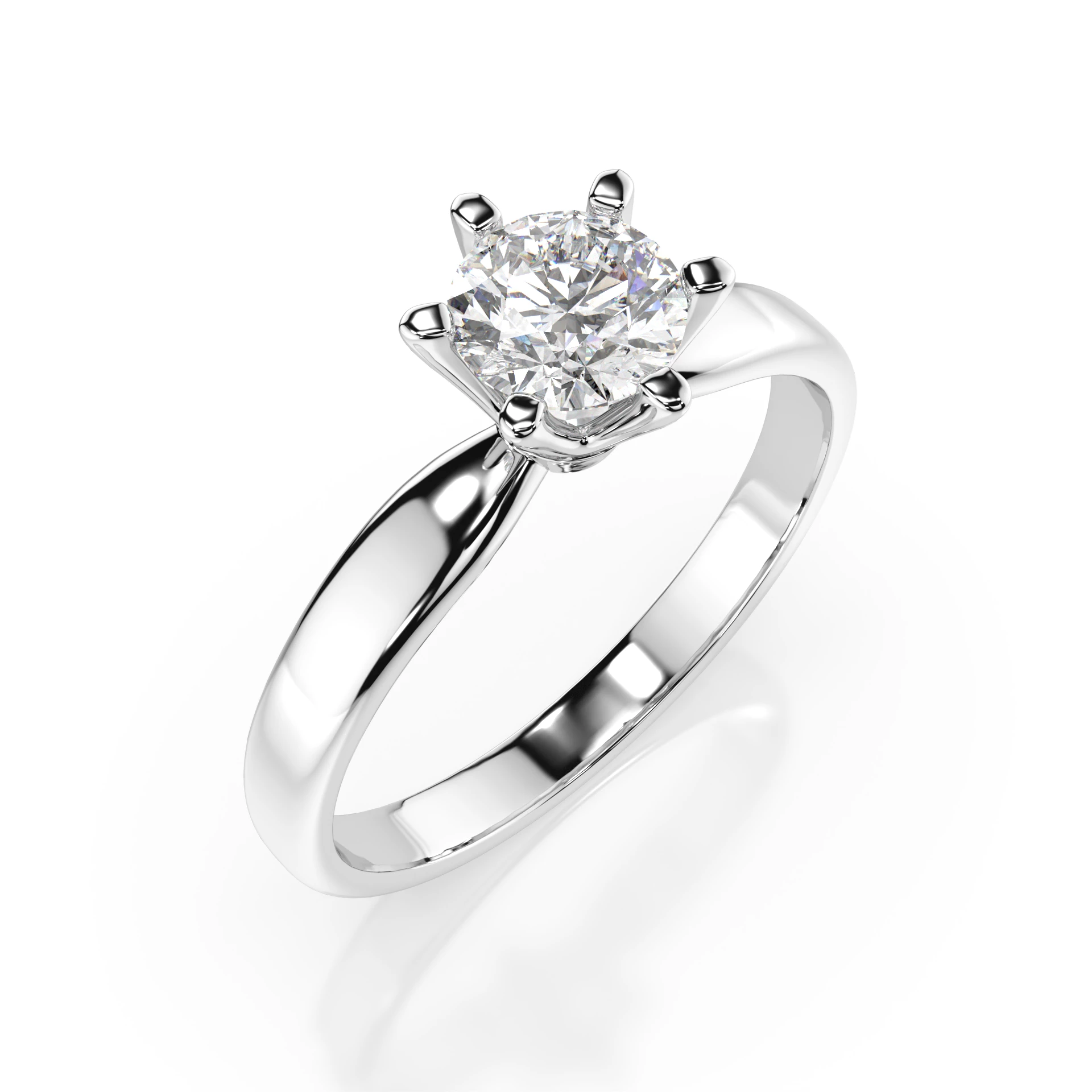 Bague Reine Rayonnante Solitaire ronde 0,5 ct · 5,1 mm — vue 1
