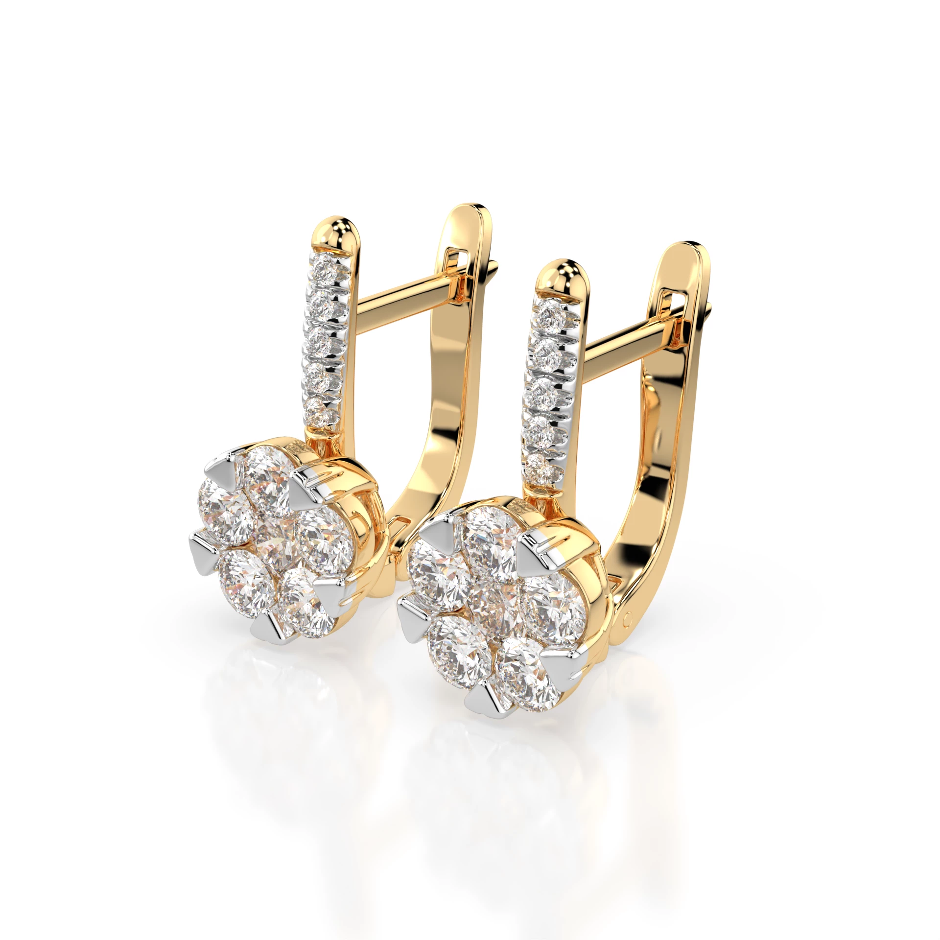 Boucles d'oreilles Cosmos Impérial Illusion ronde 0,3 ct — vue 5
