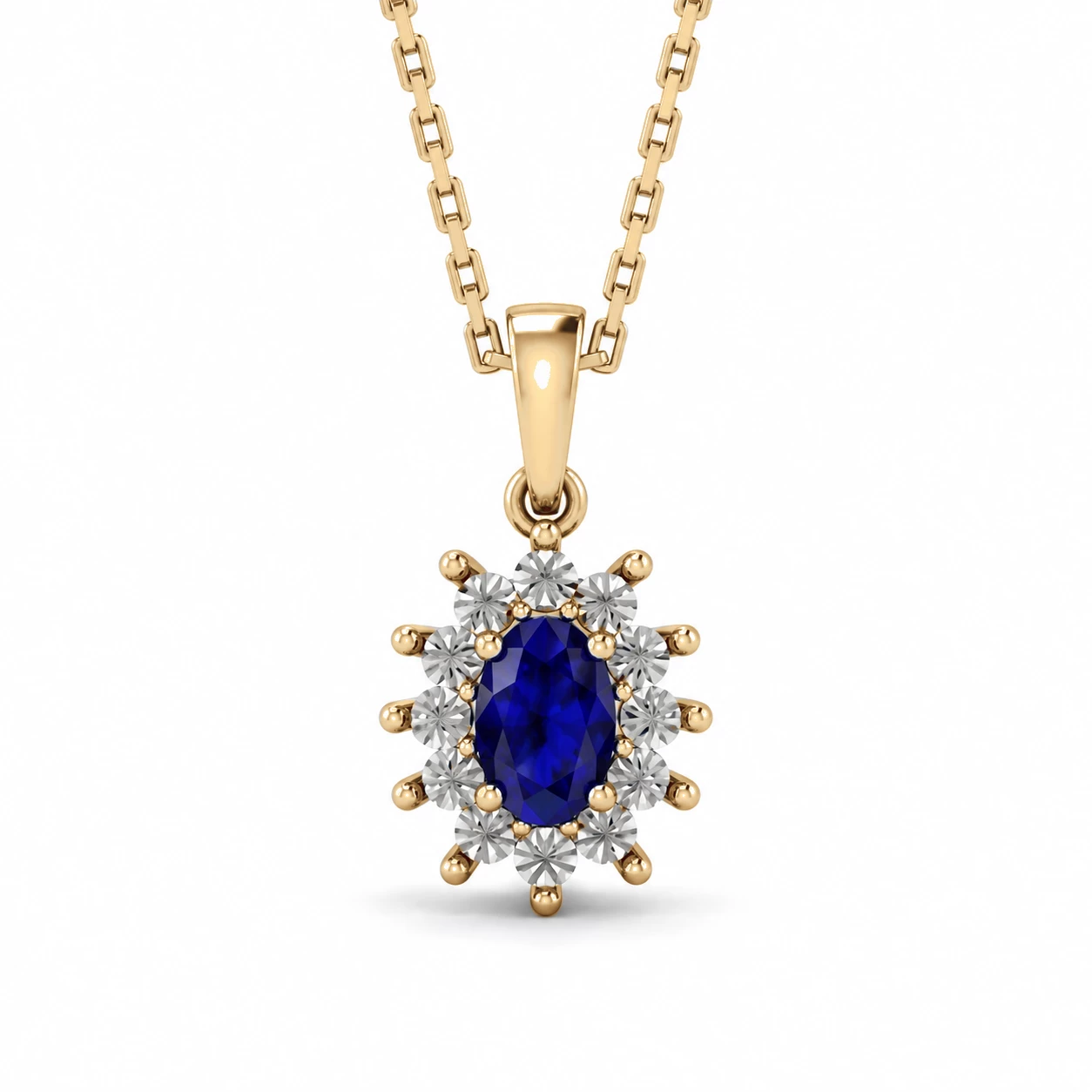 Collier Lune Argentée Pierre Précieuse ovale 0,56 ct — vue 9