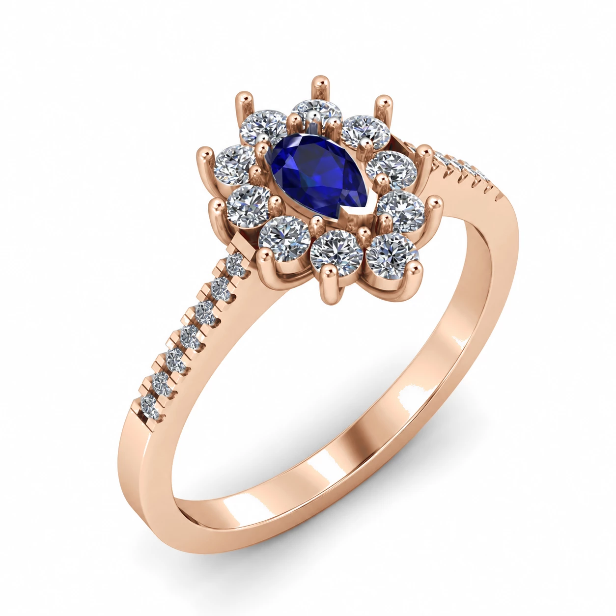 Bague Nébuleuse Étoilée Pierre Précieuse poire 0,23 ct — vue 1