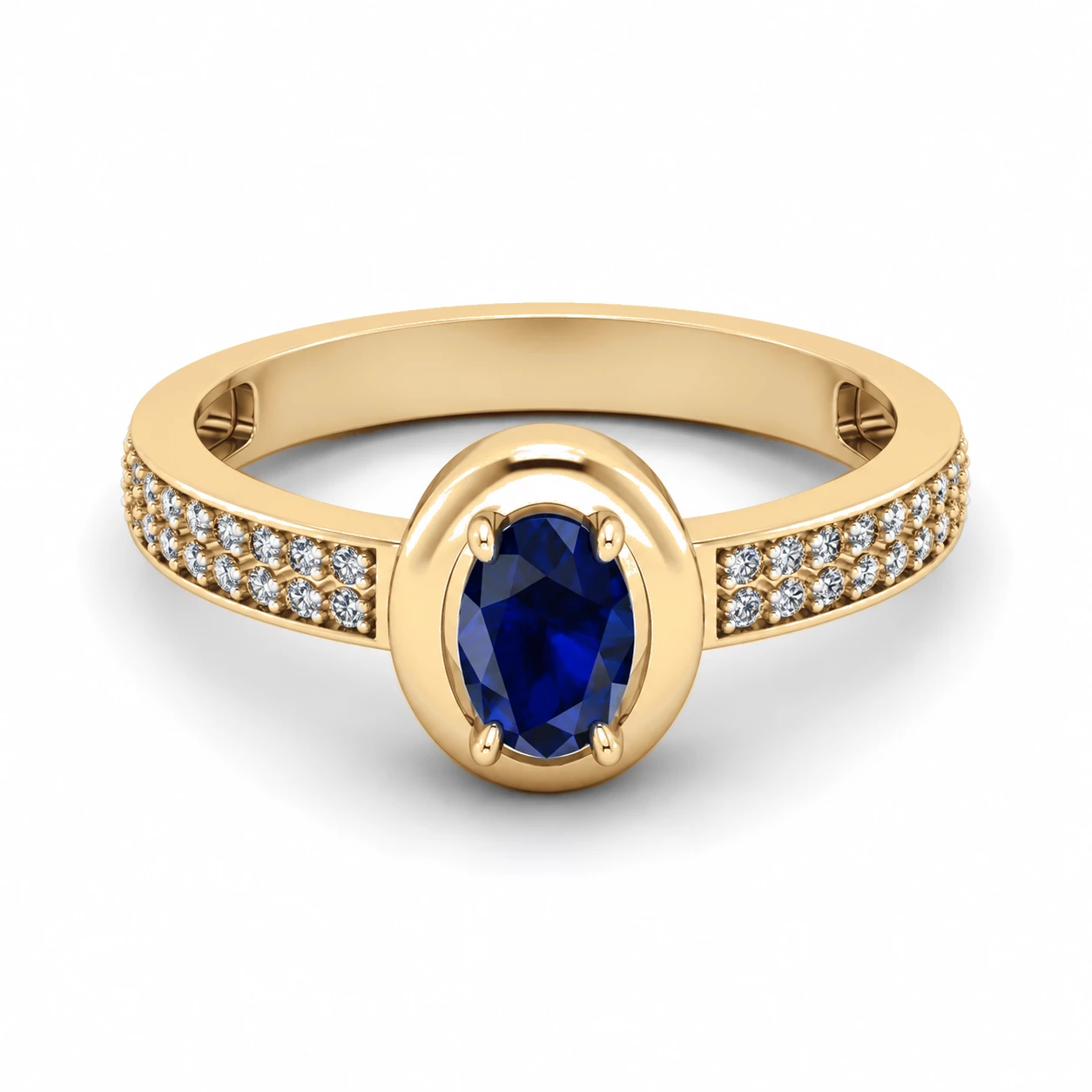 Bague Crépuscule Céleste Pierre Précieuse ovale 0,56 ct — vue 9