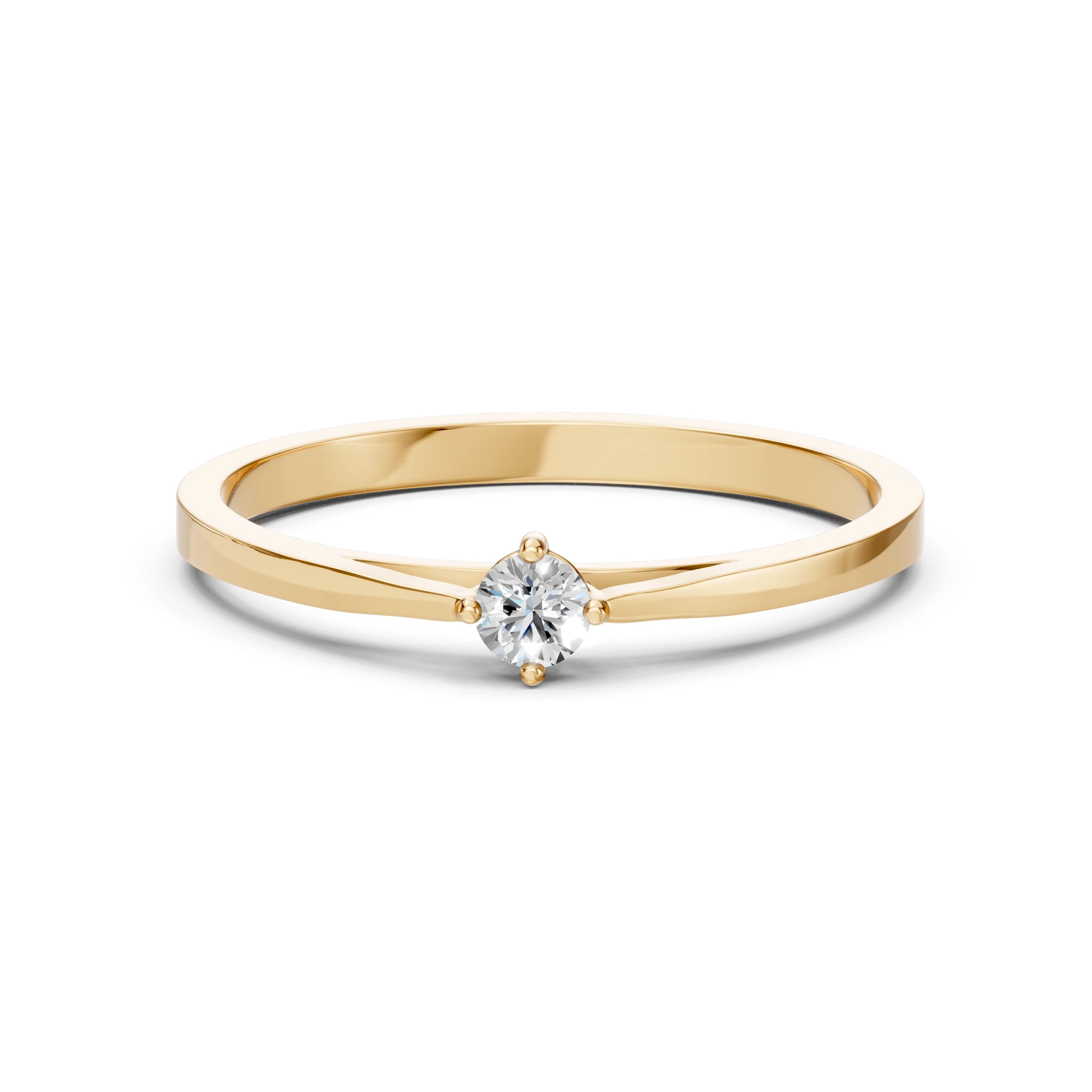 Bague Joyau Doré Solitaire ronde 0,1 ct · 3,0 mm — vue 6