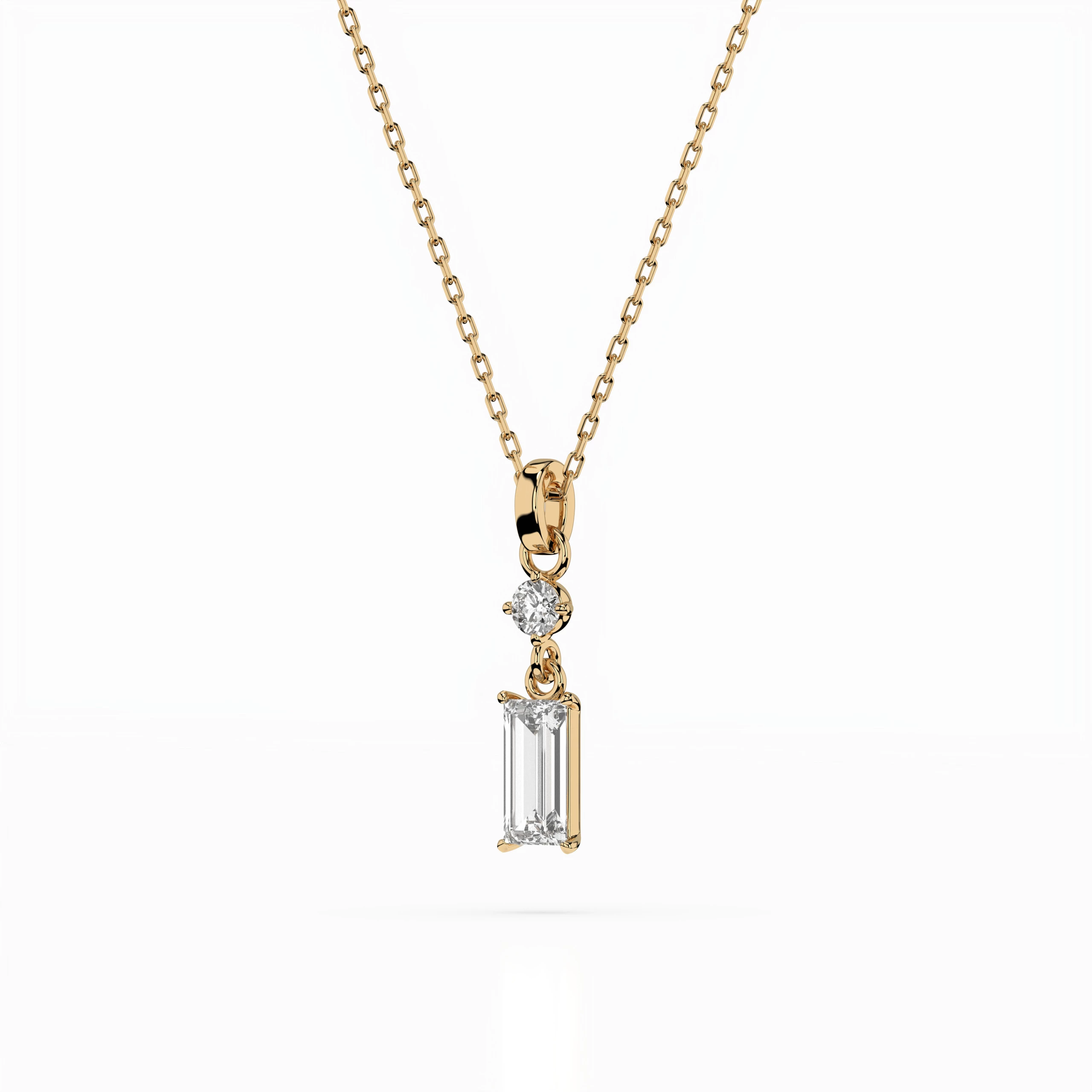 Collier Éclipse Mystérieuse Solitaire baguette 0,3 ct — vue 5