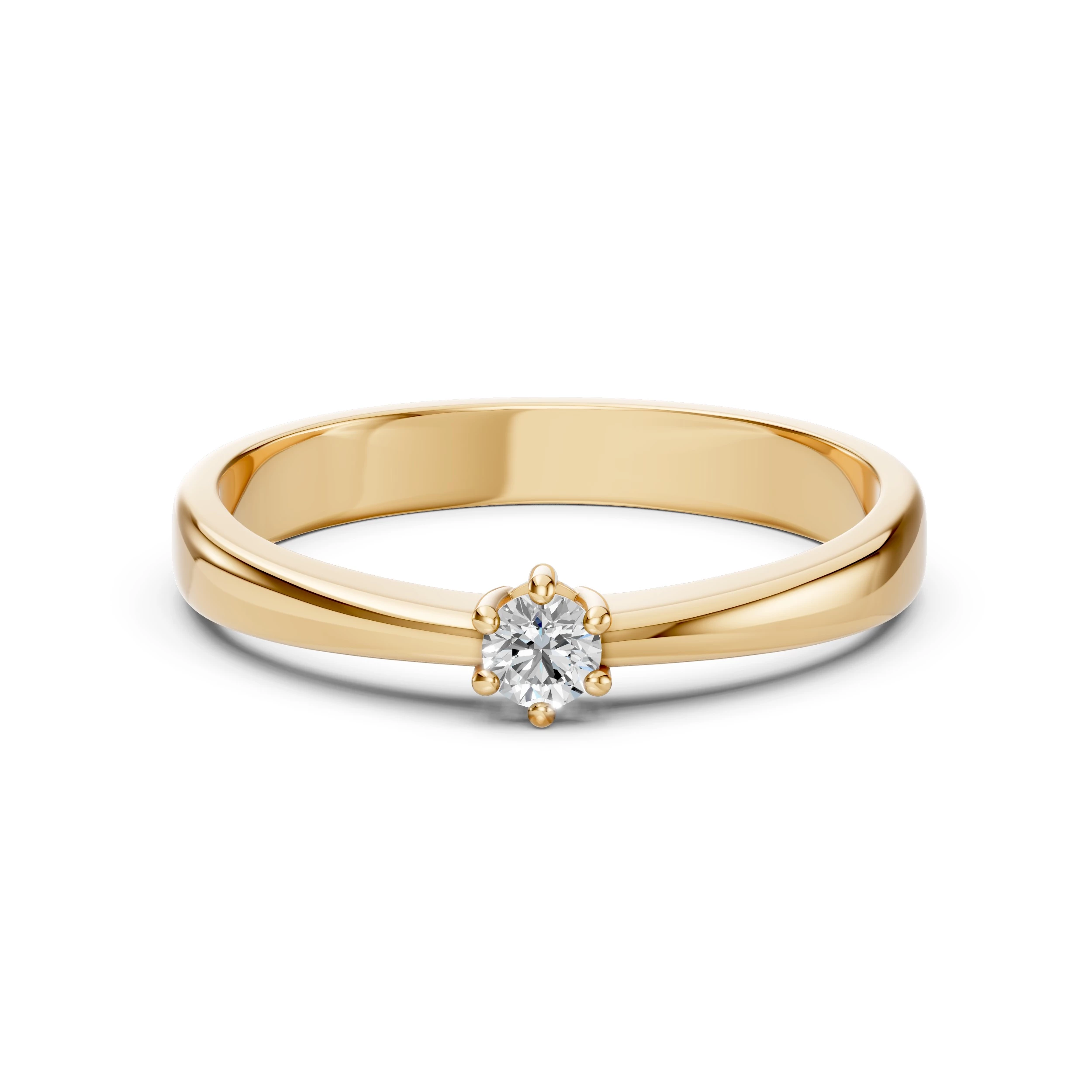 Bague Duchesse Dorée Solitaire ronde 0,1 ct · 3,0 mm — vue 6