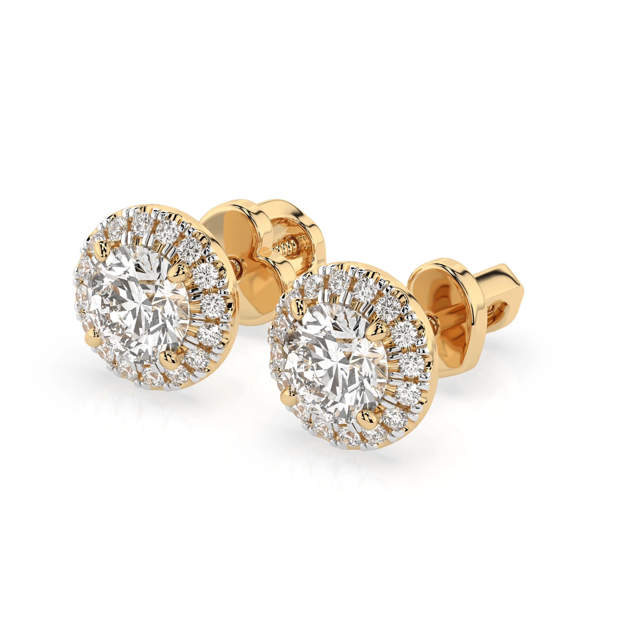 Boucles d'oreilles Cœur Délicat Solitaire Éternité ronde 1 ct · 5,1 mm — vue 6
