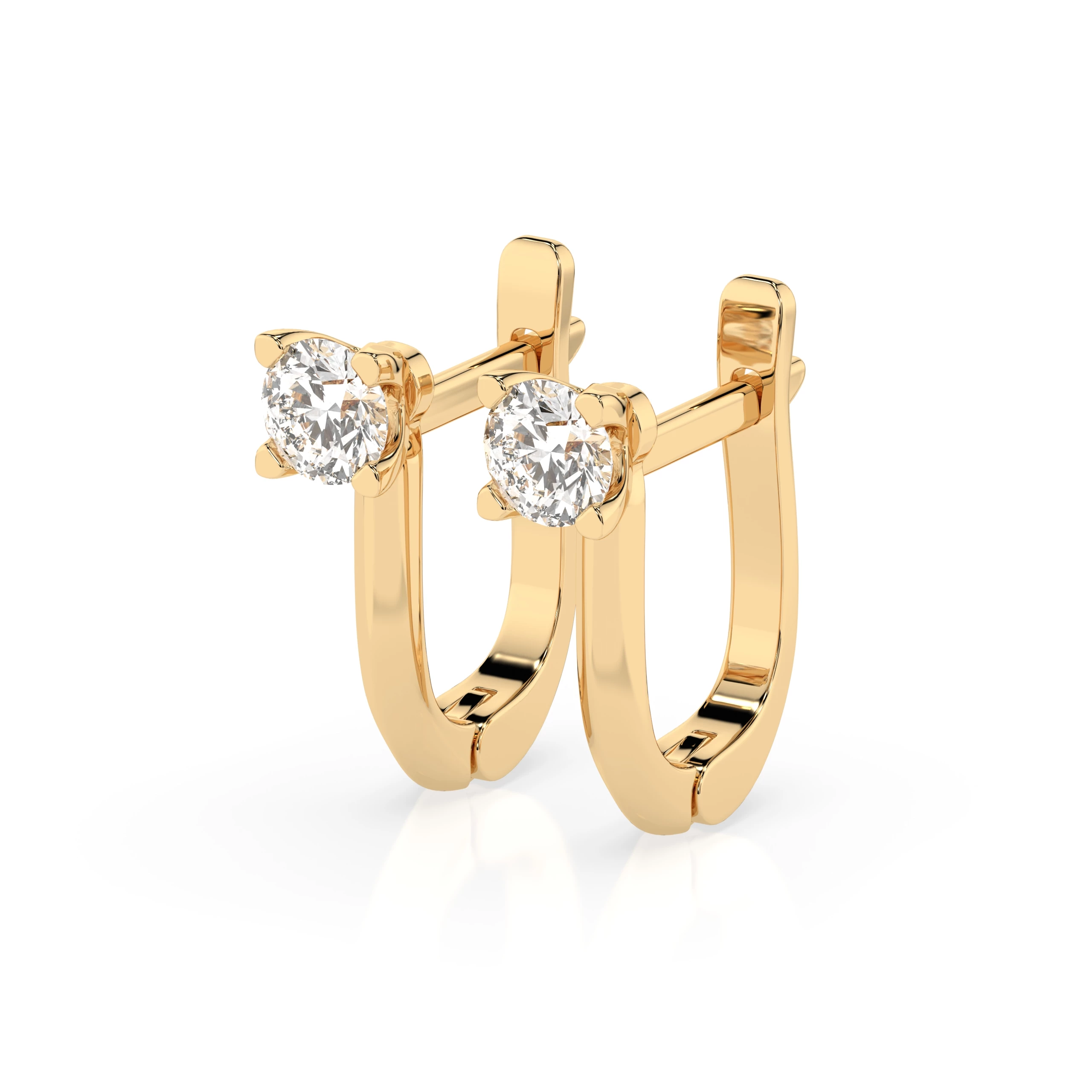 Boucles d'oreilles Mirage Infini Solitaire avec fermoir anglais ronde 0,6 ct · 4,2 mm — vue 6