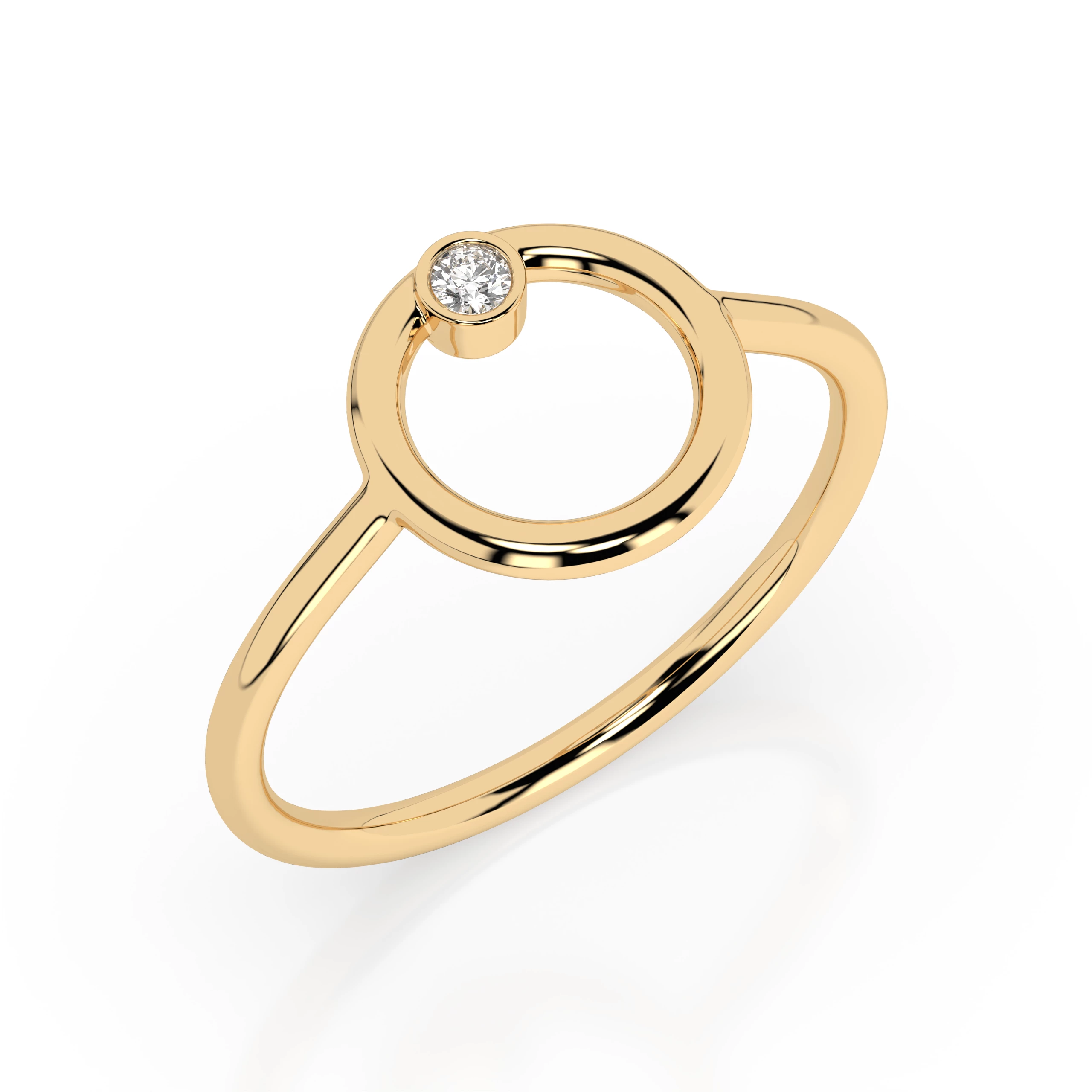 Bague Précieuse Magnifique Minimalisme ronde 0,03 ct — vue 4