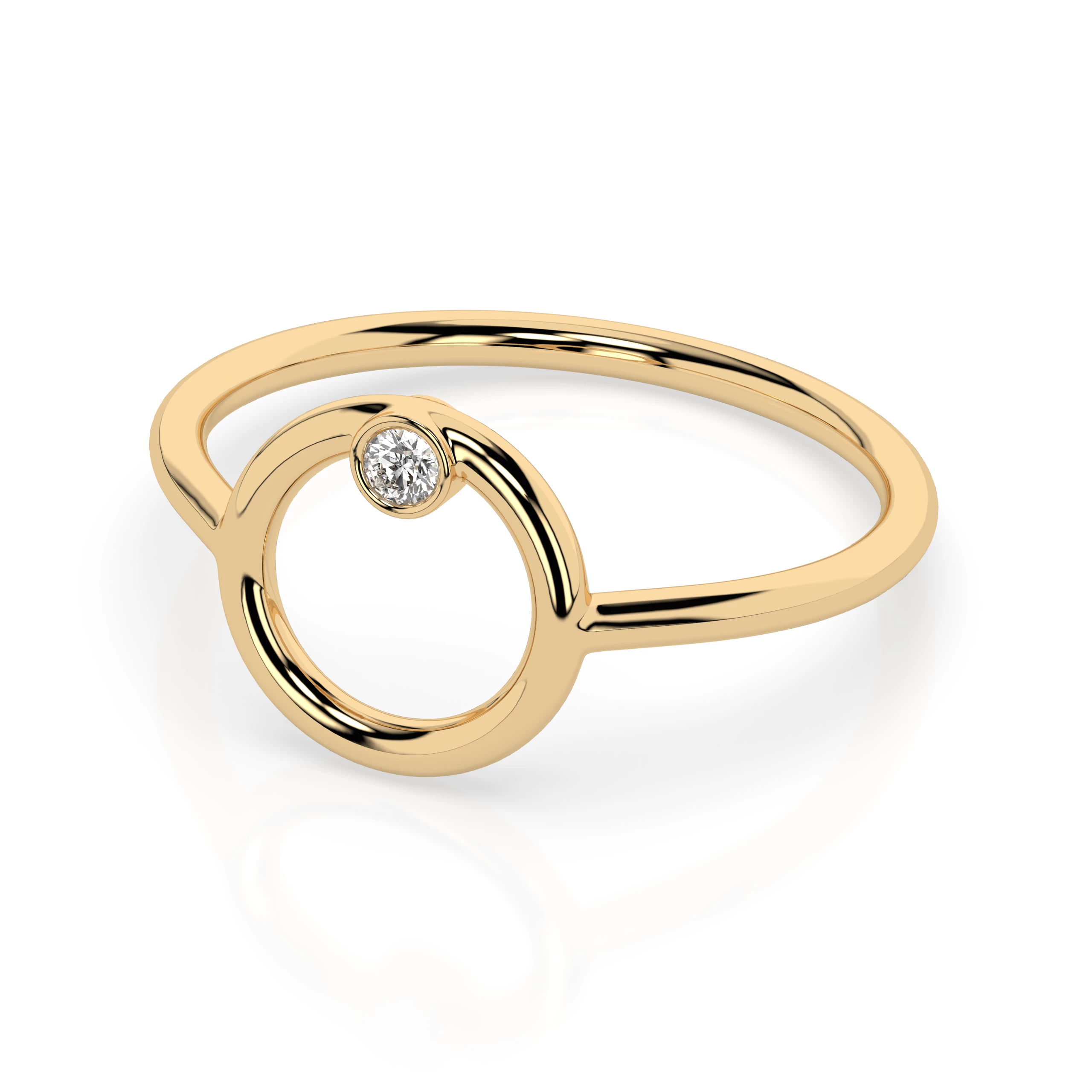 Bague Précieuse Magnifique Minimalisme ronde 0,03 ct — vue 6