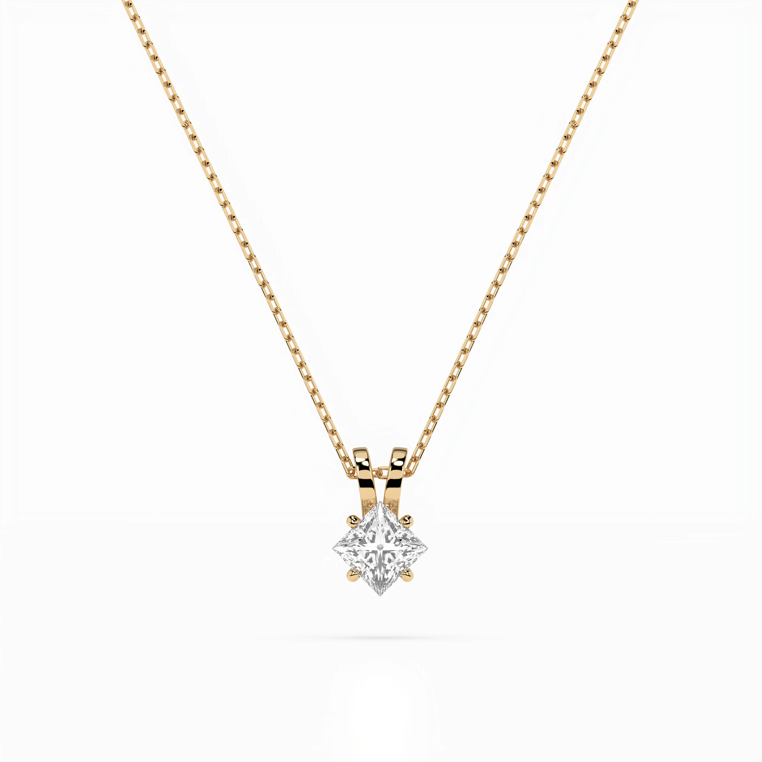 Collier Comète Étoilée Solitaire princesse 0,3 ct — vue 4