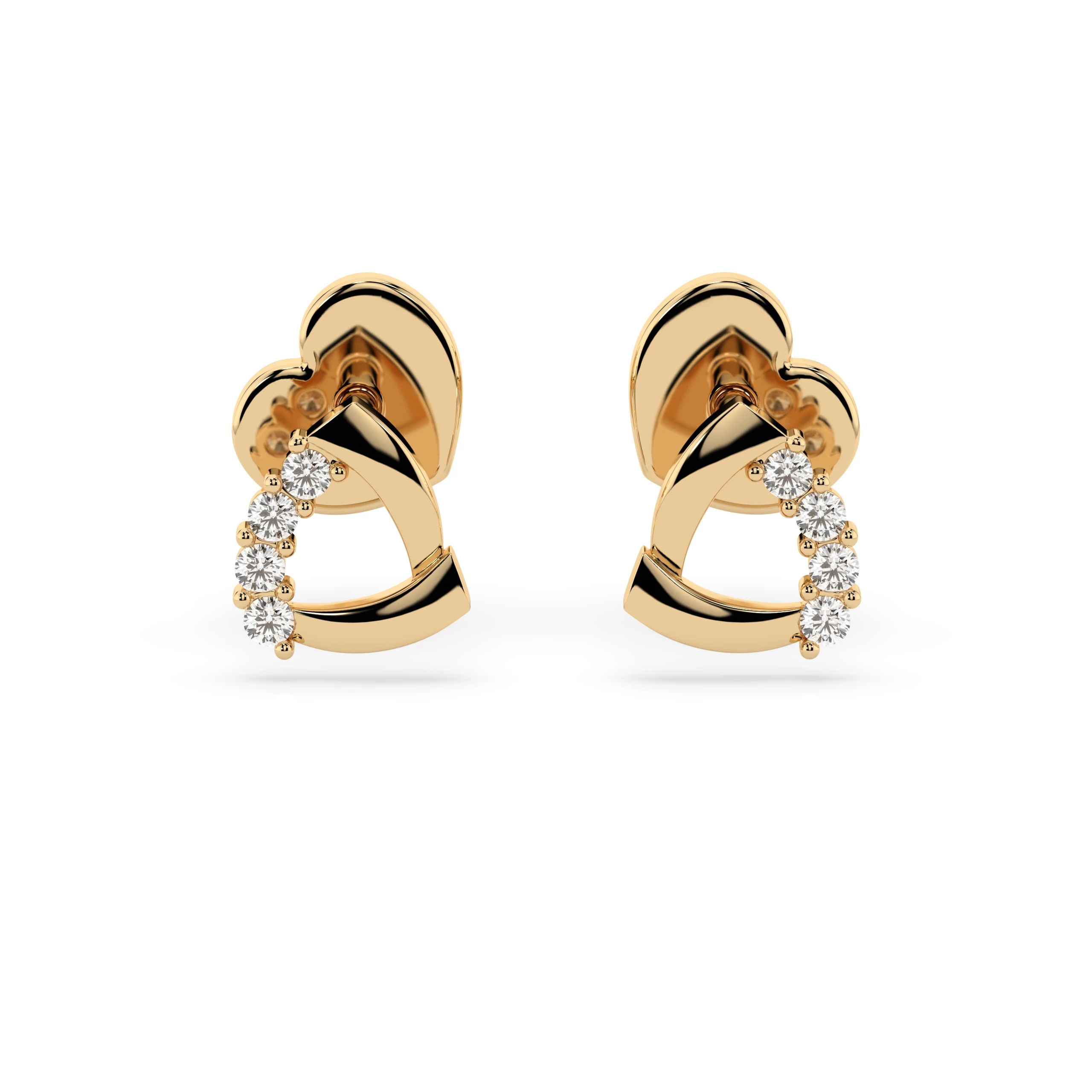 Boucles d'oreilles Prestige Somptueux Minimalisme ronde 0,05 ct — vue 4