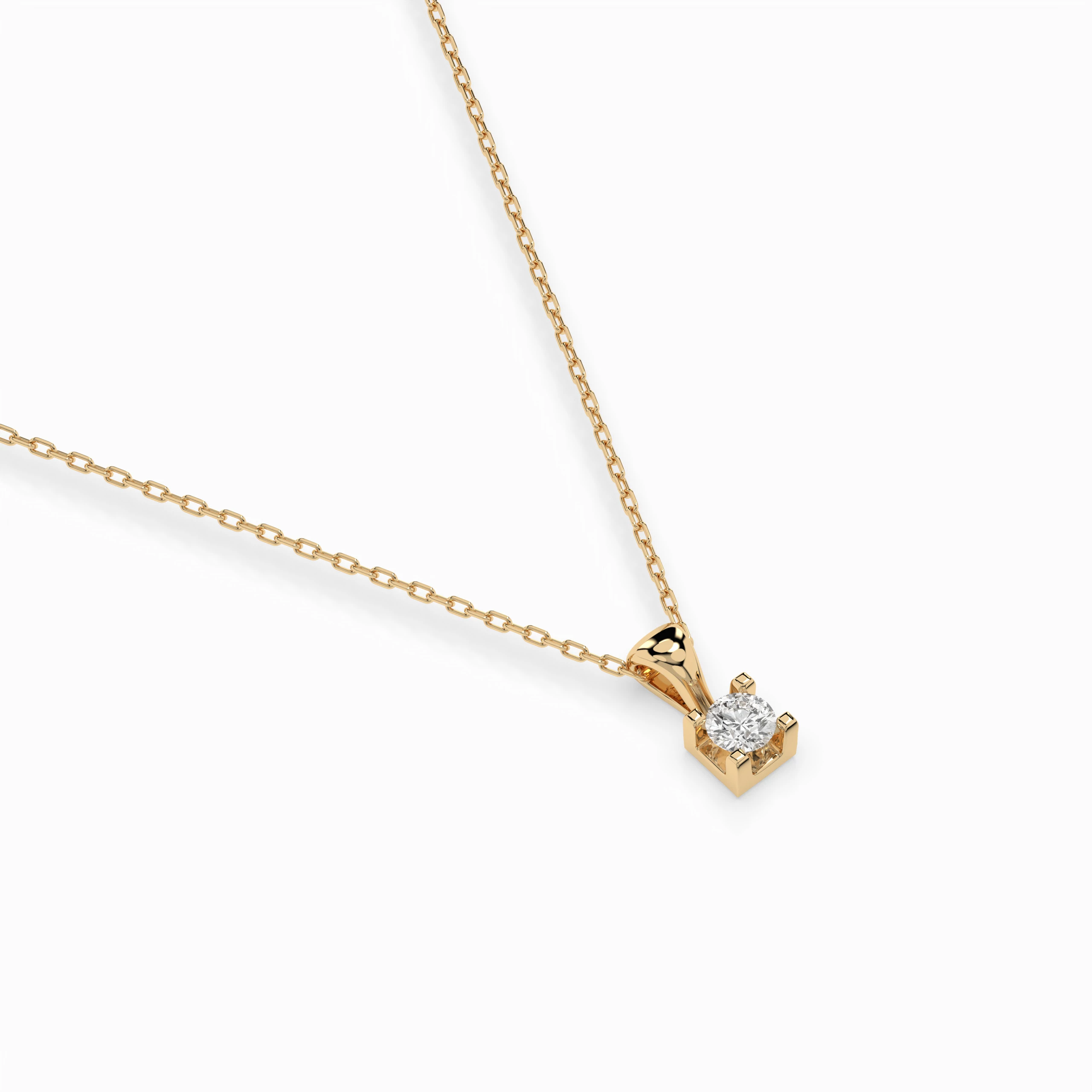 Collier Nébuleuse Dorée Solitaire ronde 0,15 ct · 3,4 mm — vue 6