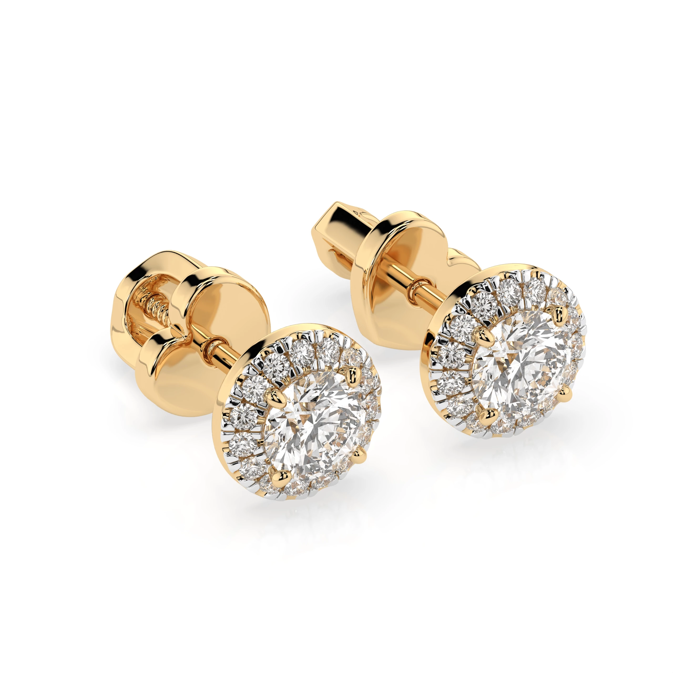Boucles d'oreilles Idylle Divine Solitaire Éternité ronde 0,5 ct · 4,0 mm — vue 5