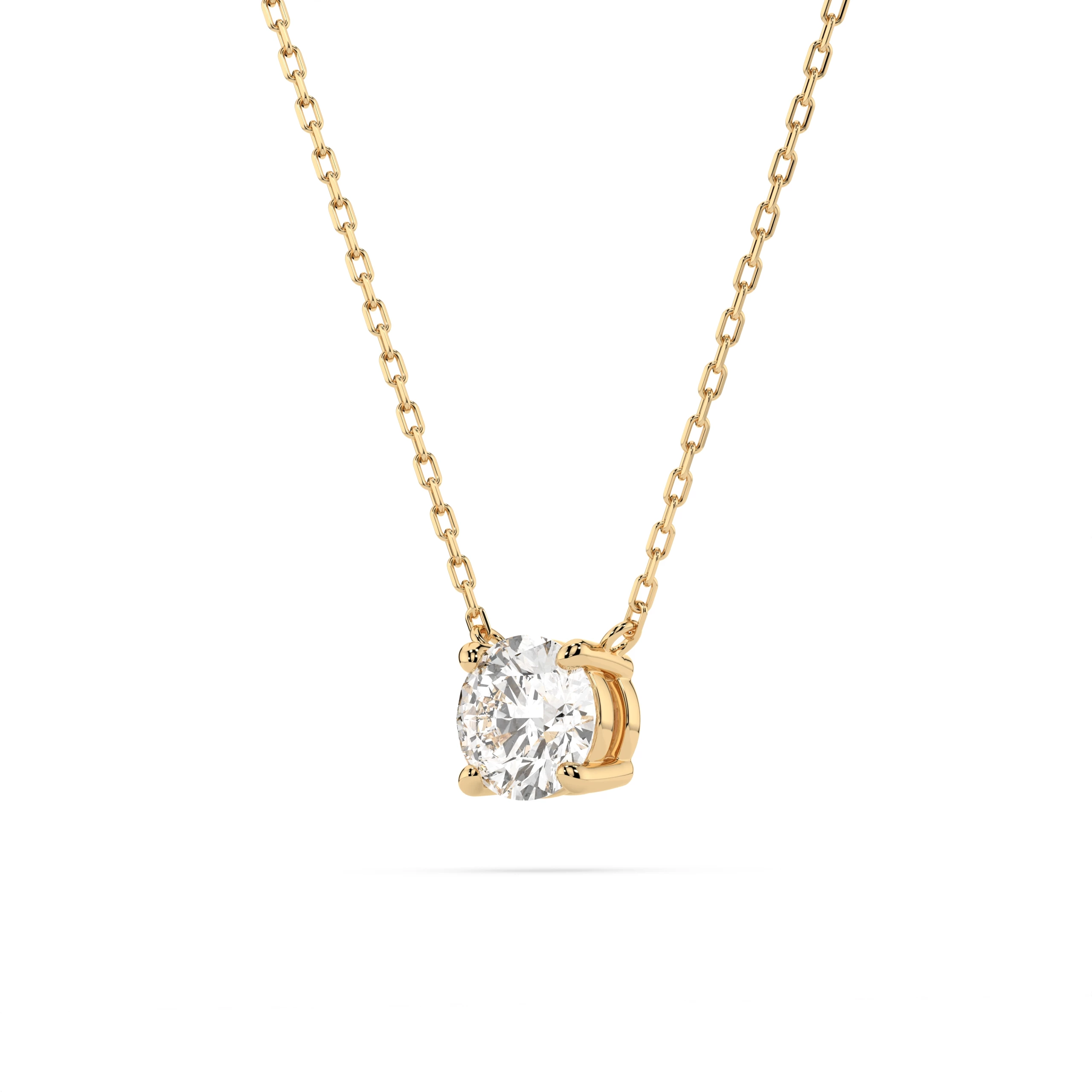 Collier Voie Lactée Dorée Solitaire ronde 0,5 ct · 5,1 mm — vue 5