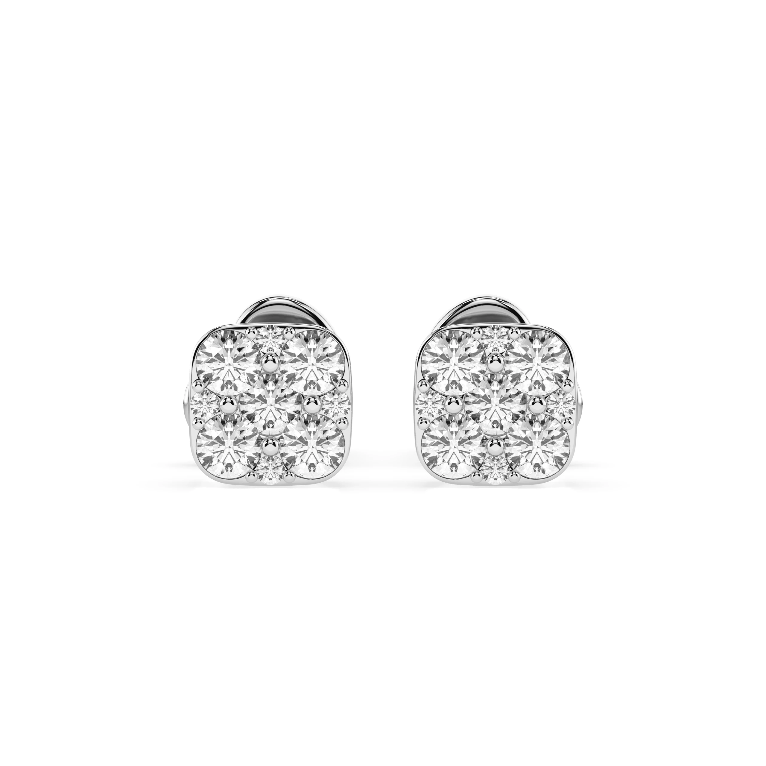 Boucles d'oreilles Reflet Impérial Illusion ronde 0,06 ct — vue 1