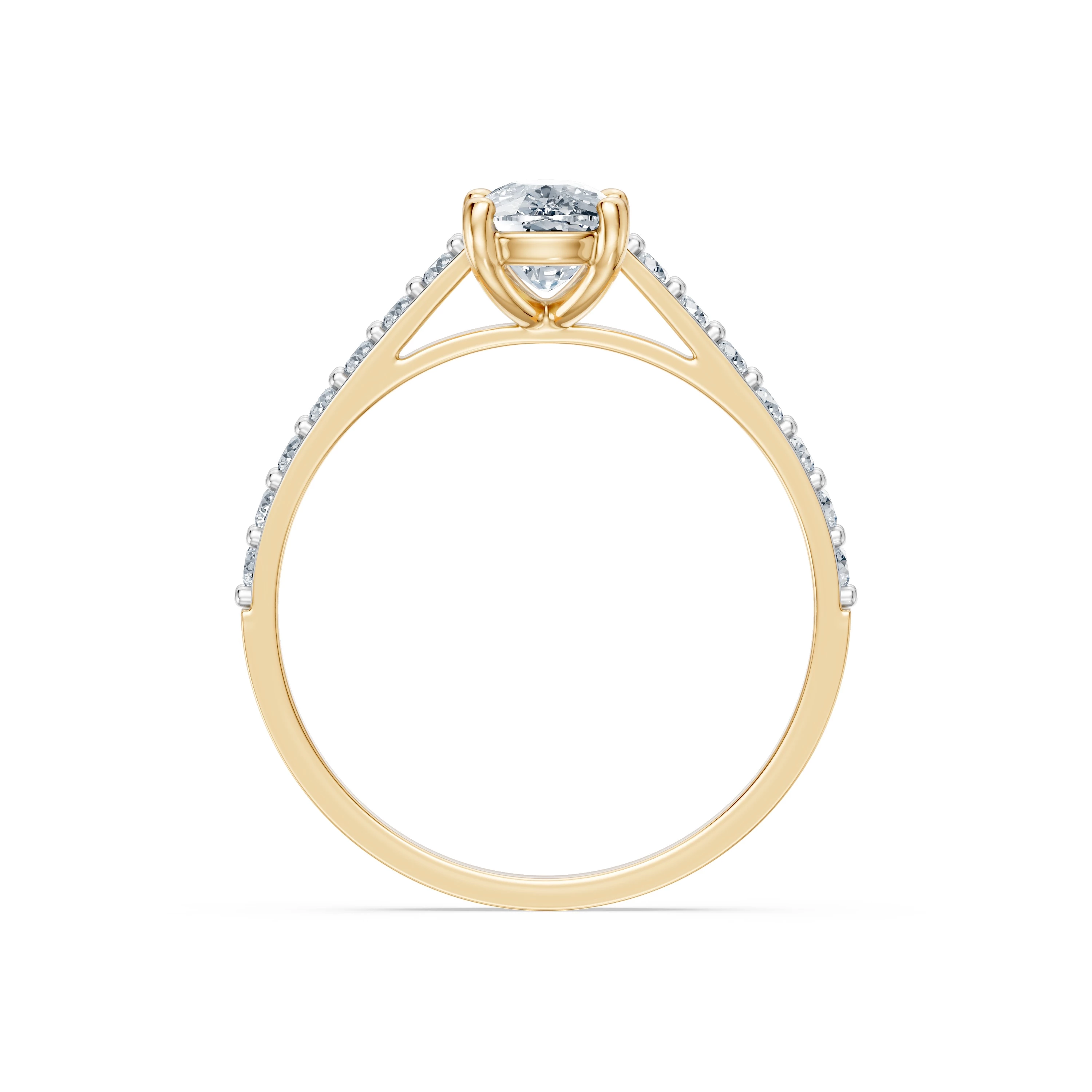 Bague Cœur Précieux Solitaire Éternité coussin 1 ct — vue 5