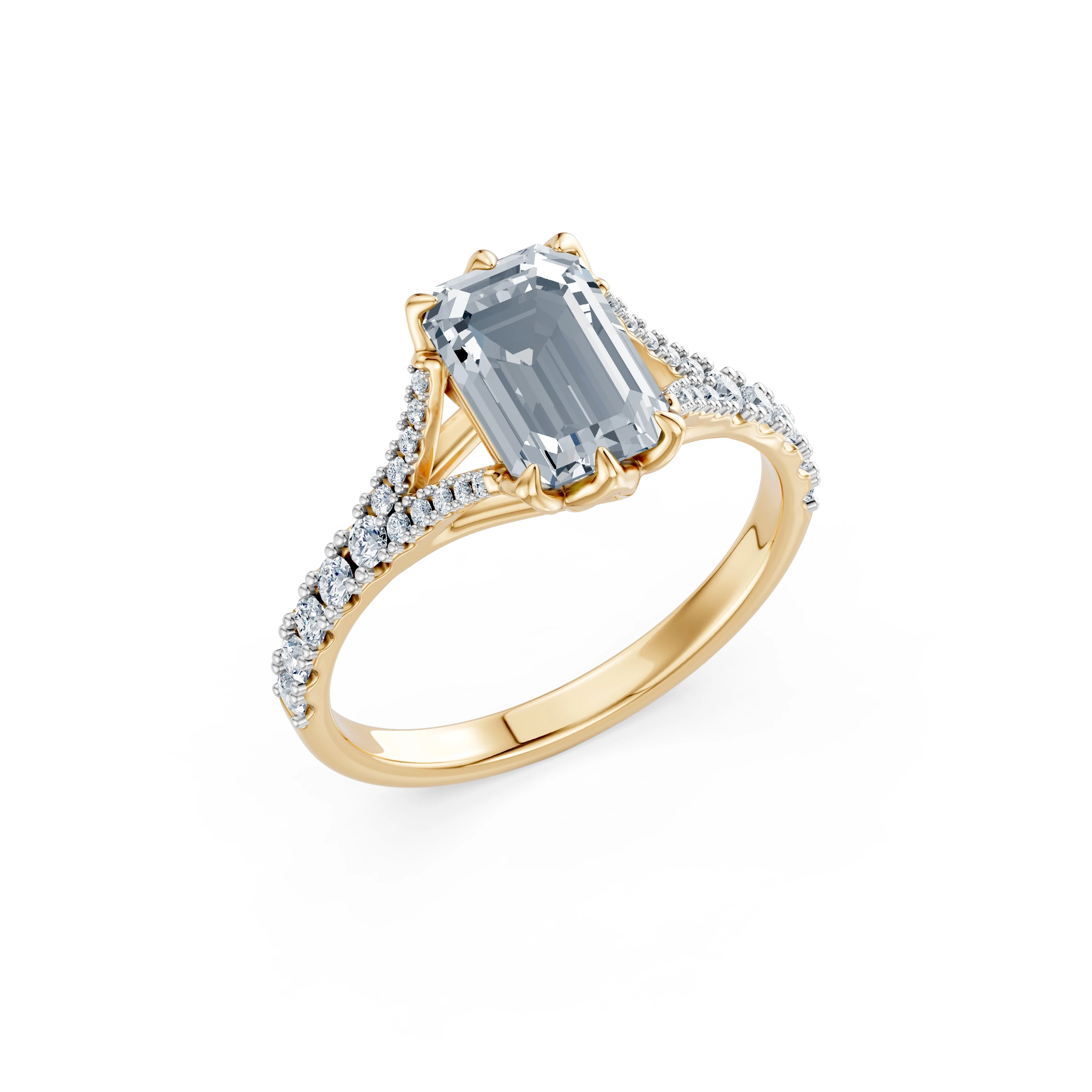 Bague Éclat Intemporel Solitaire Éternité émeraude 2 ct · 2,0 mm — vue 4