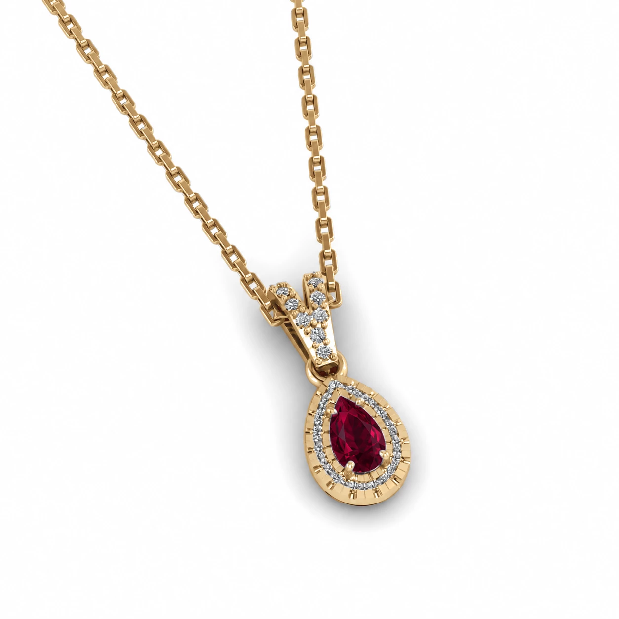 Collier Idylle Délicate Pierre Précieuse poire 0,22 ct — vue 8