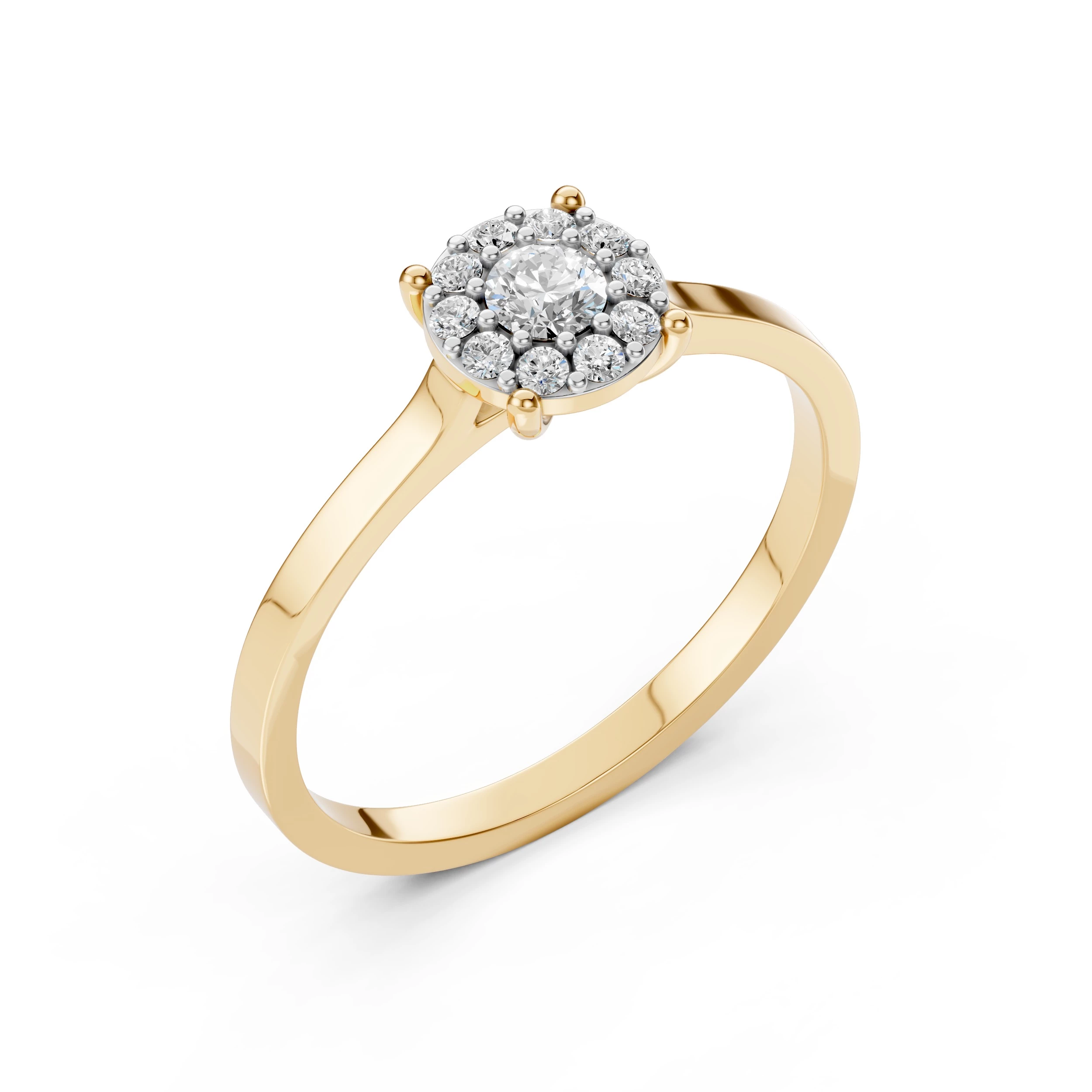 Bague Étreinte Précieuse Solitaire Éternité ronde 0,15 ct · 3,4 mm — vue 4