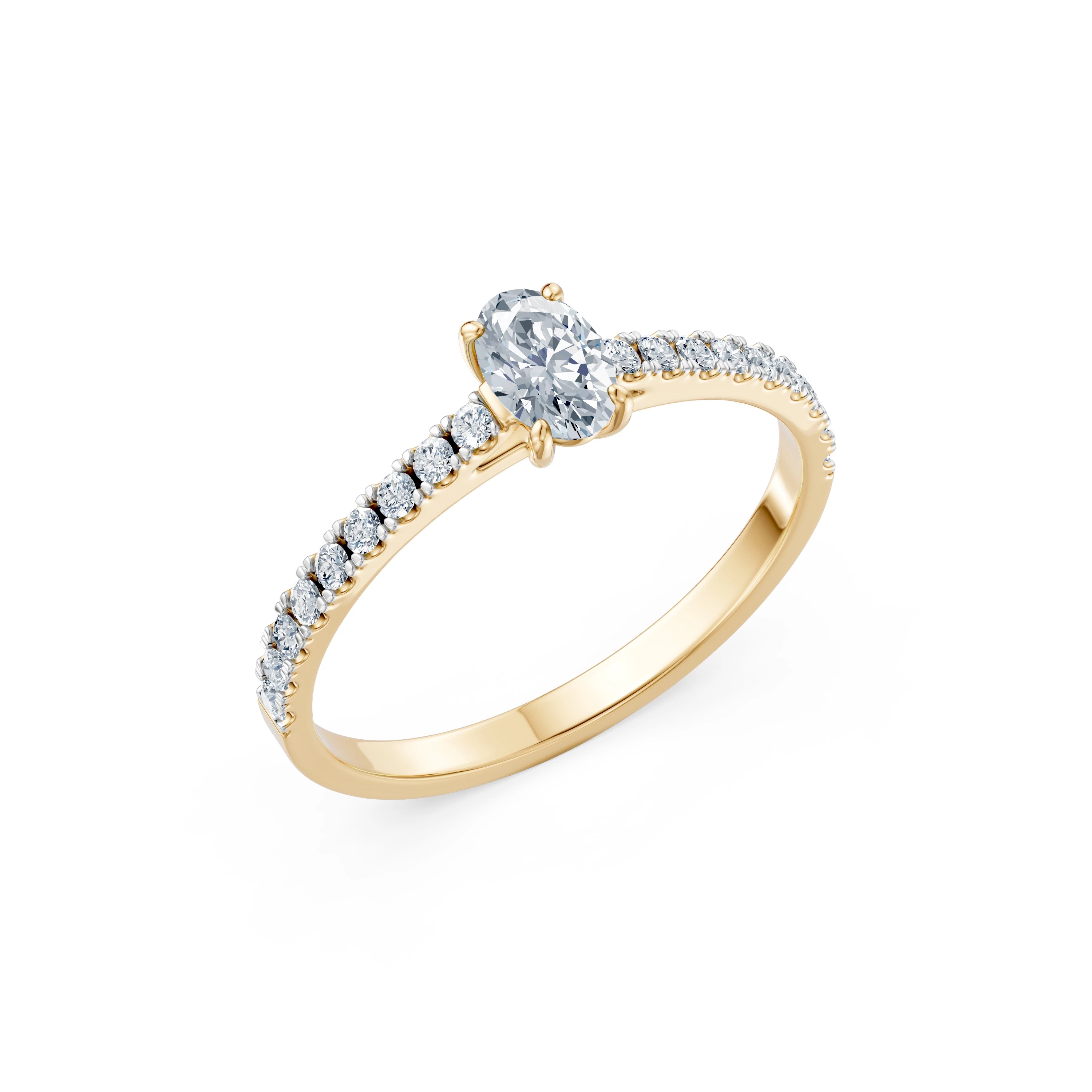 Bague Caresse Dorée Solitaire Éternité ovale 0,3 ct — vue 4