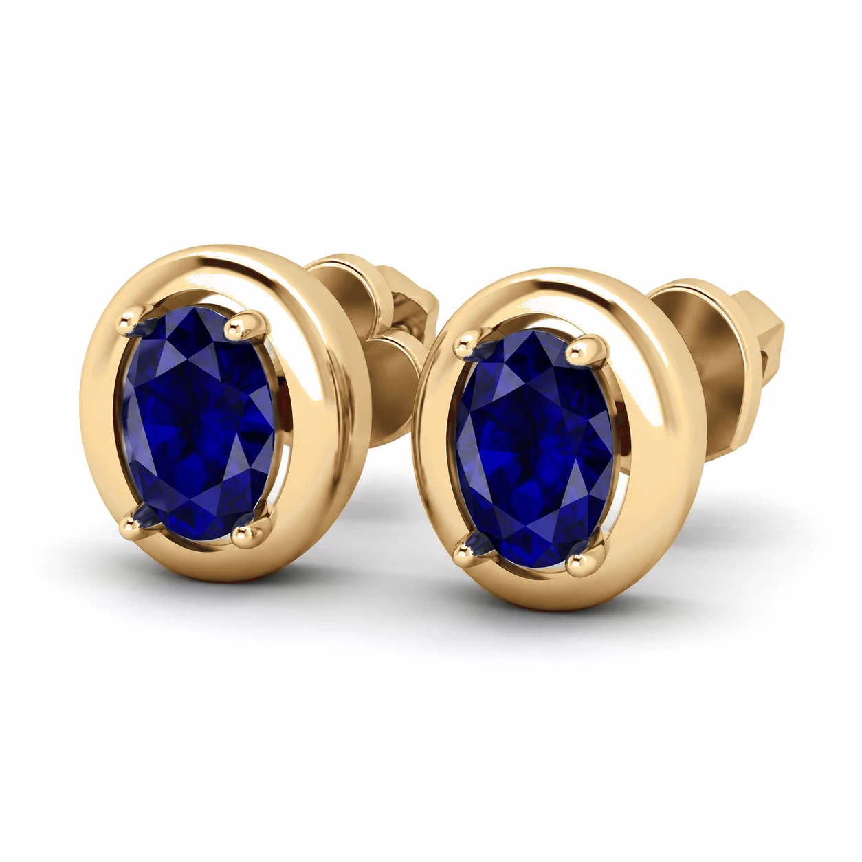 Boucles d'oreilles Voie Lactée Argentée Pierre Précieuse ovale 1,12 ct — vue 7