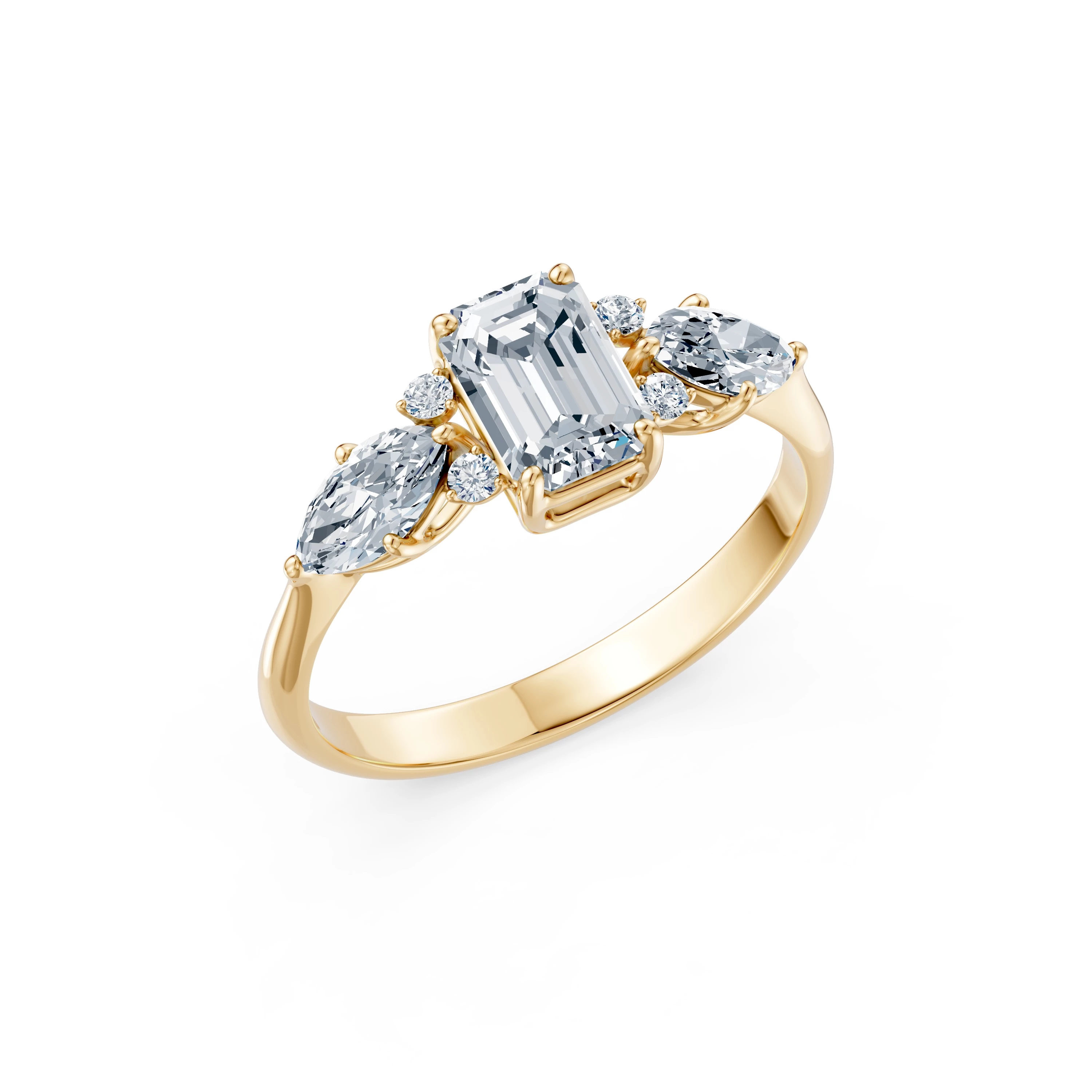 Bague Bonheur Doré Solitaire Éternité émeraude 1 ct — vue 4