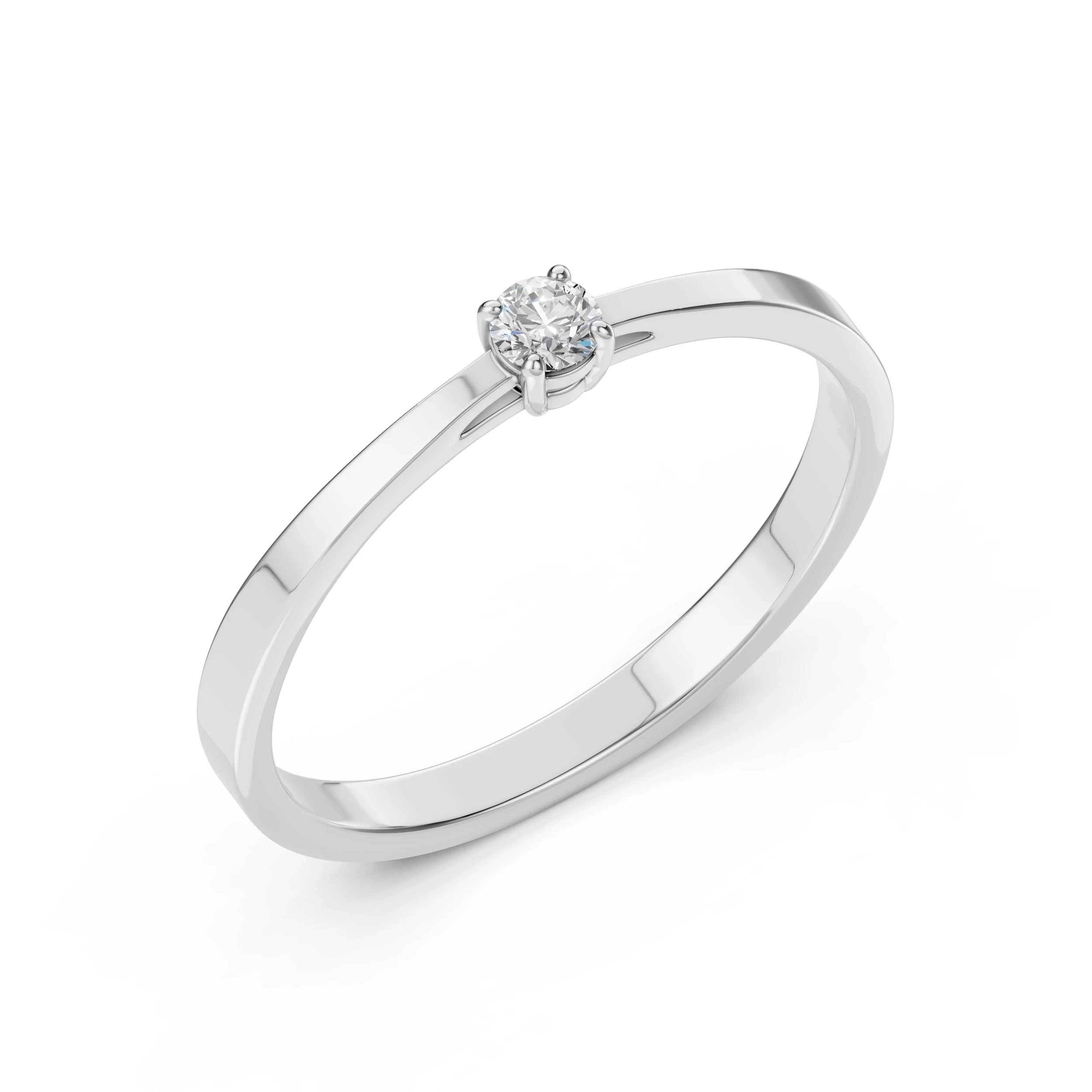 Bague Majesté Éternelle Solitaire ronde 0,1 ct · 3,0 mm — vue 1