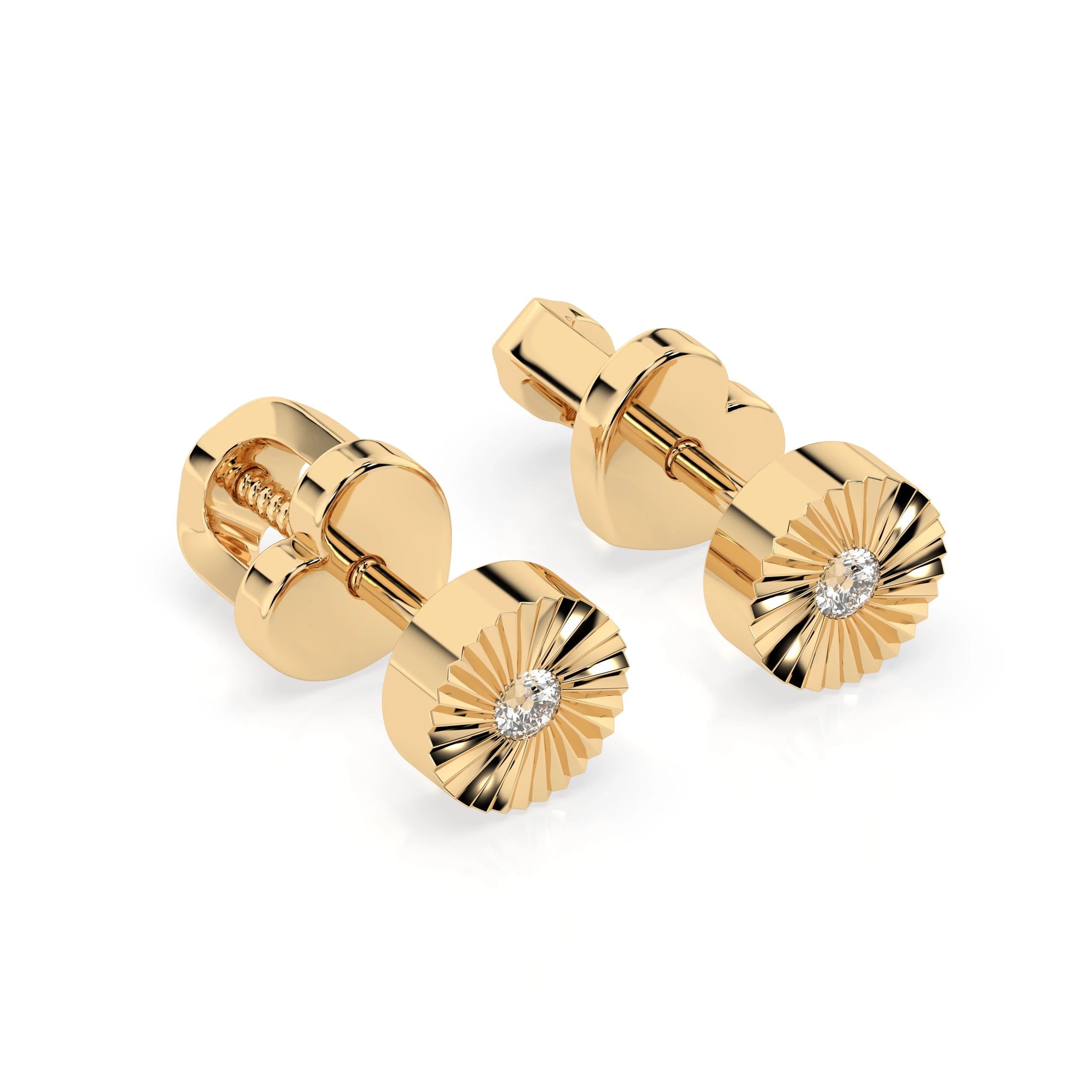 Boucles d'oreilles Élégance Sublime Minimalisme ronde 0,04 ct — vue 5