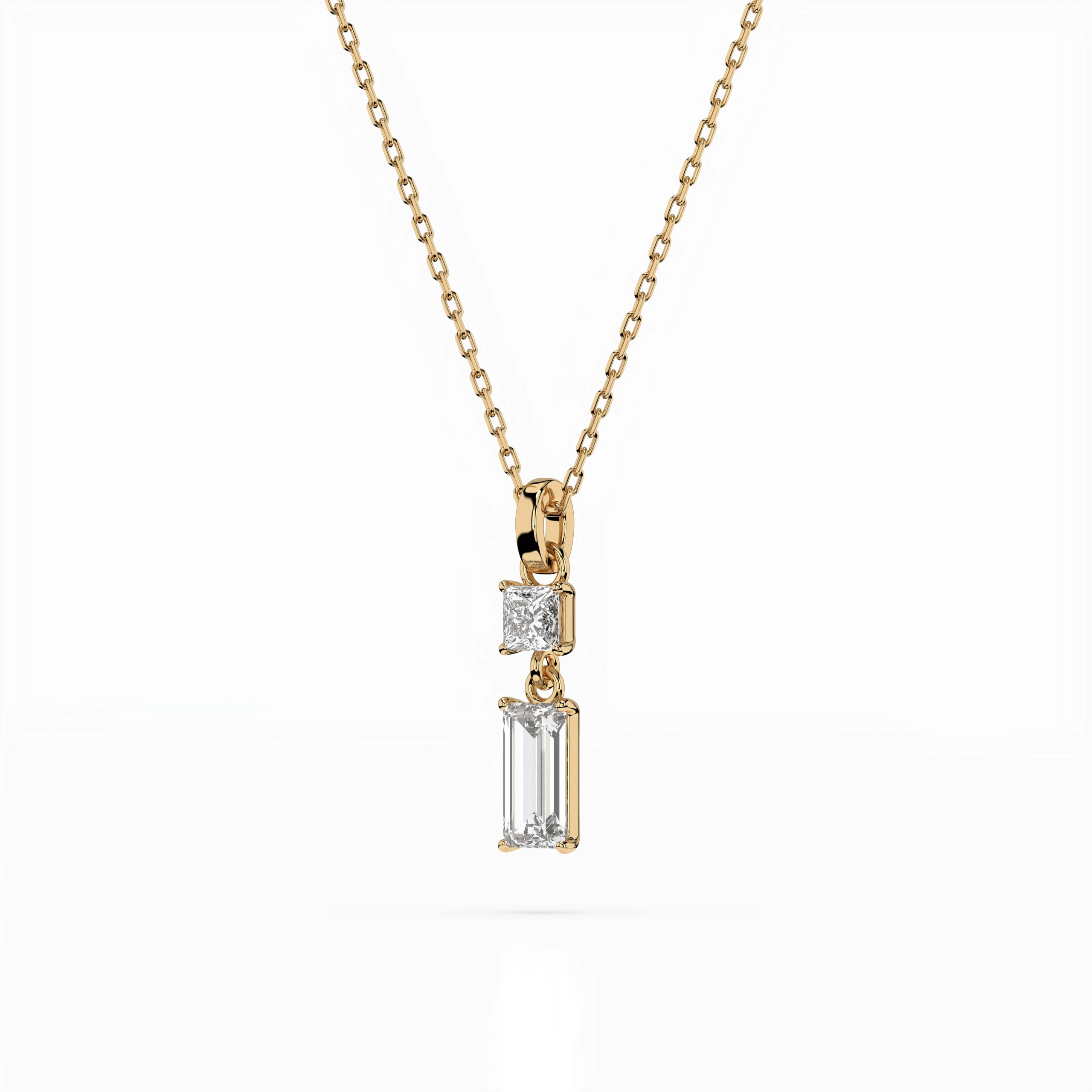Collier Rayon Mystérieux Solitaire baguette 0,3 ct — vue 5