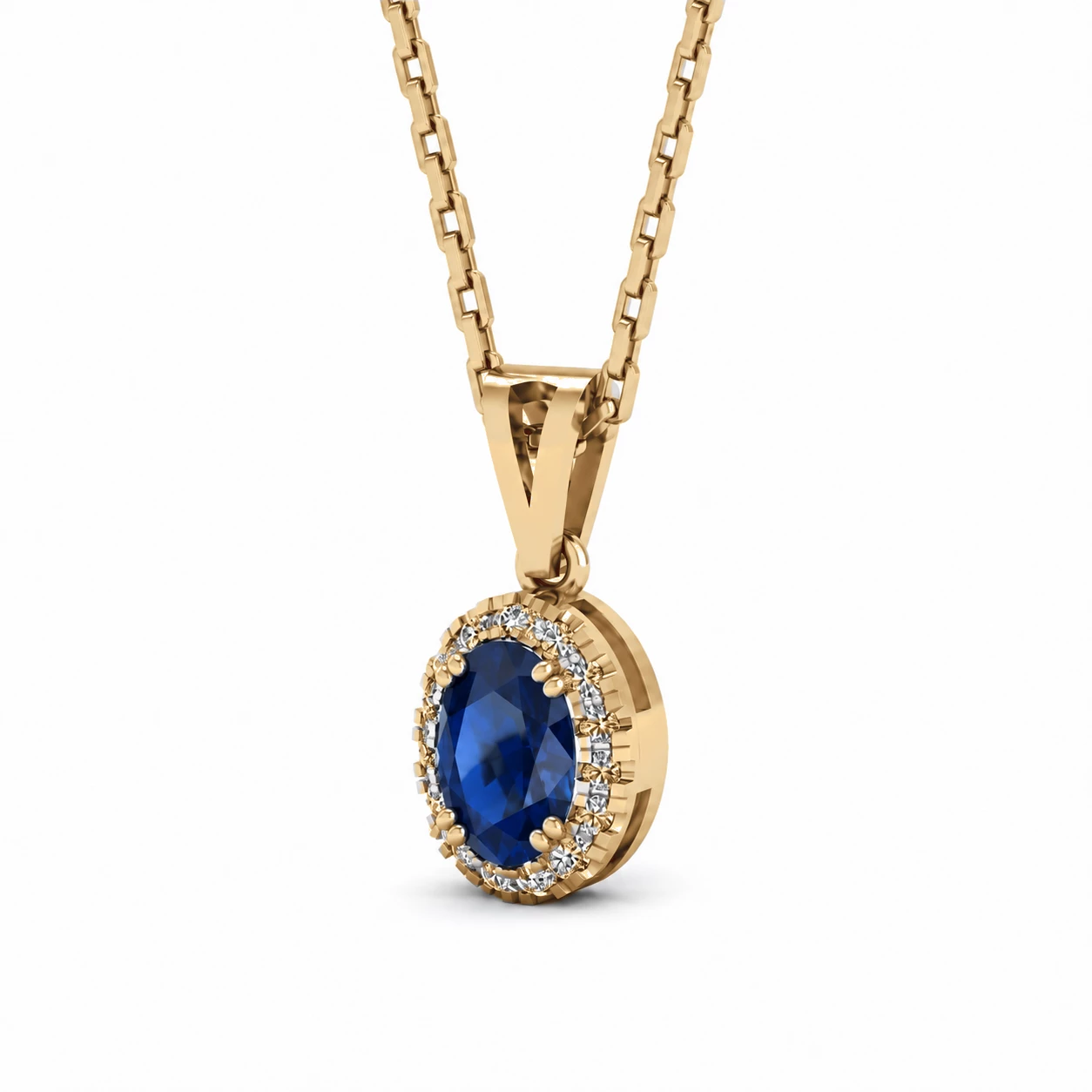 Collier Étoile Dorée Pierre Précieuse ovale 0,56 ct — vue 9