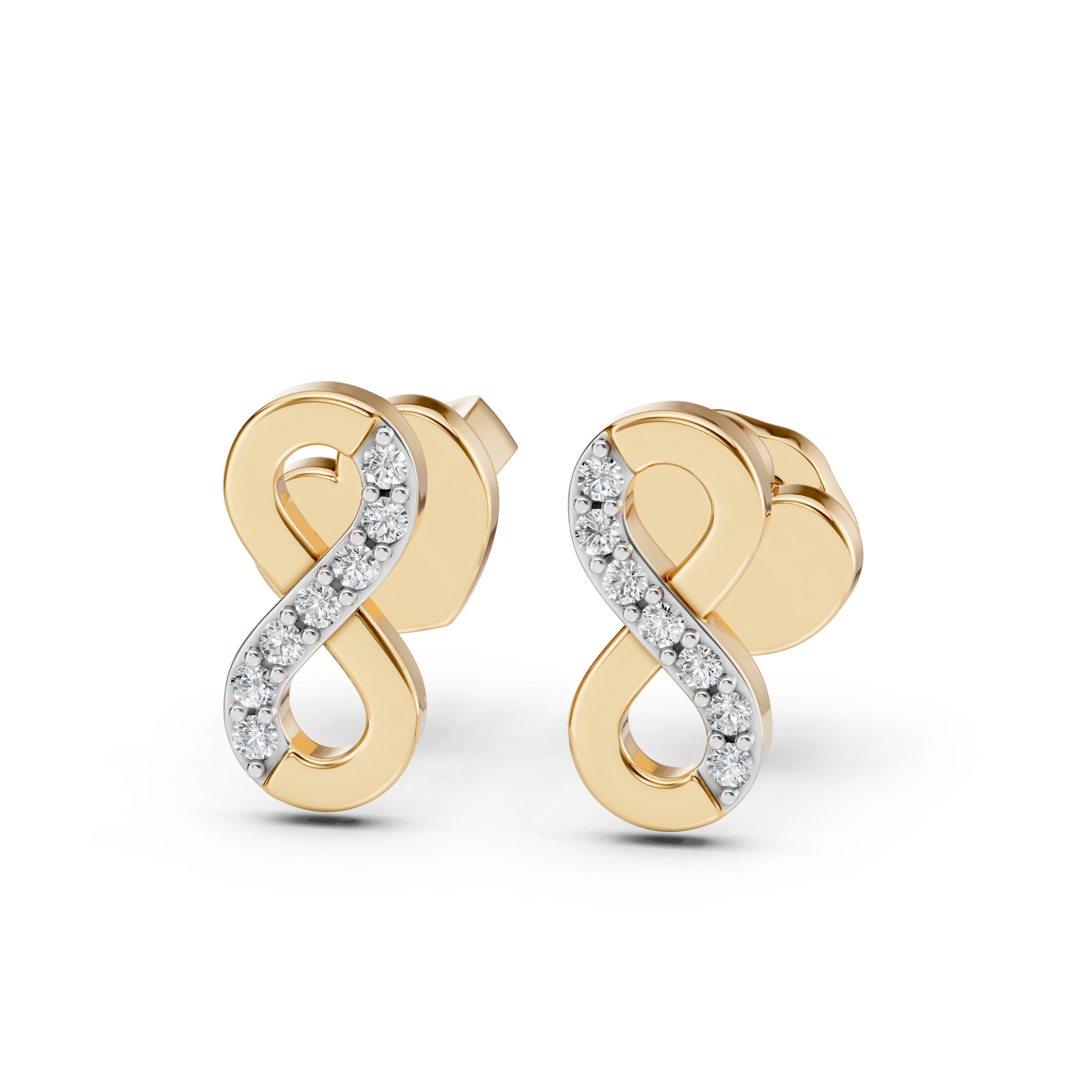 Boucles d'oreilles Émerveillement Rare Minimalisme ronde 0,09 ct — vue 5