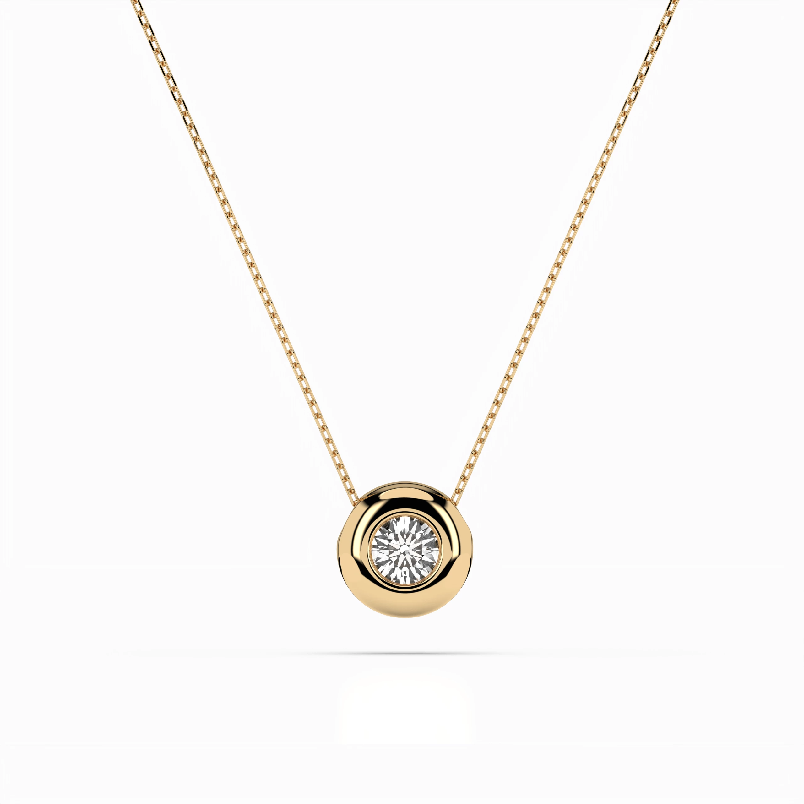 Collier Astre Argenté Solitaire ronde 0,25 ct · 4,0 mm — vue 4