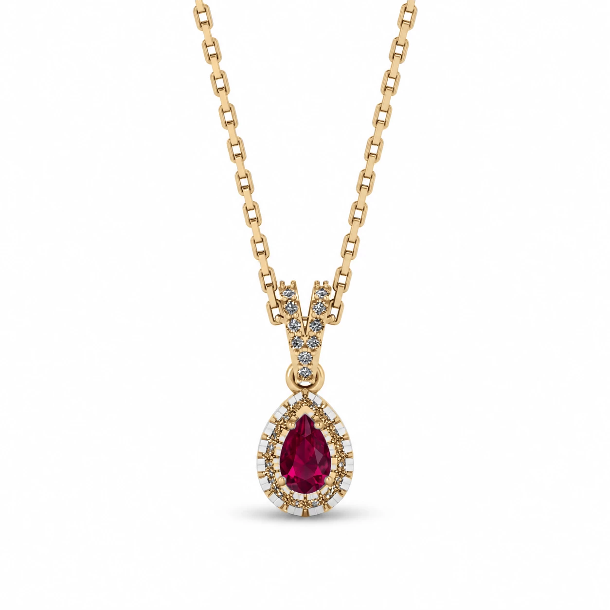 Collier Idylle Délicate Pierre Précieuse poire 0,22 ct — vue 9