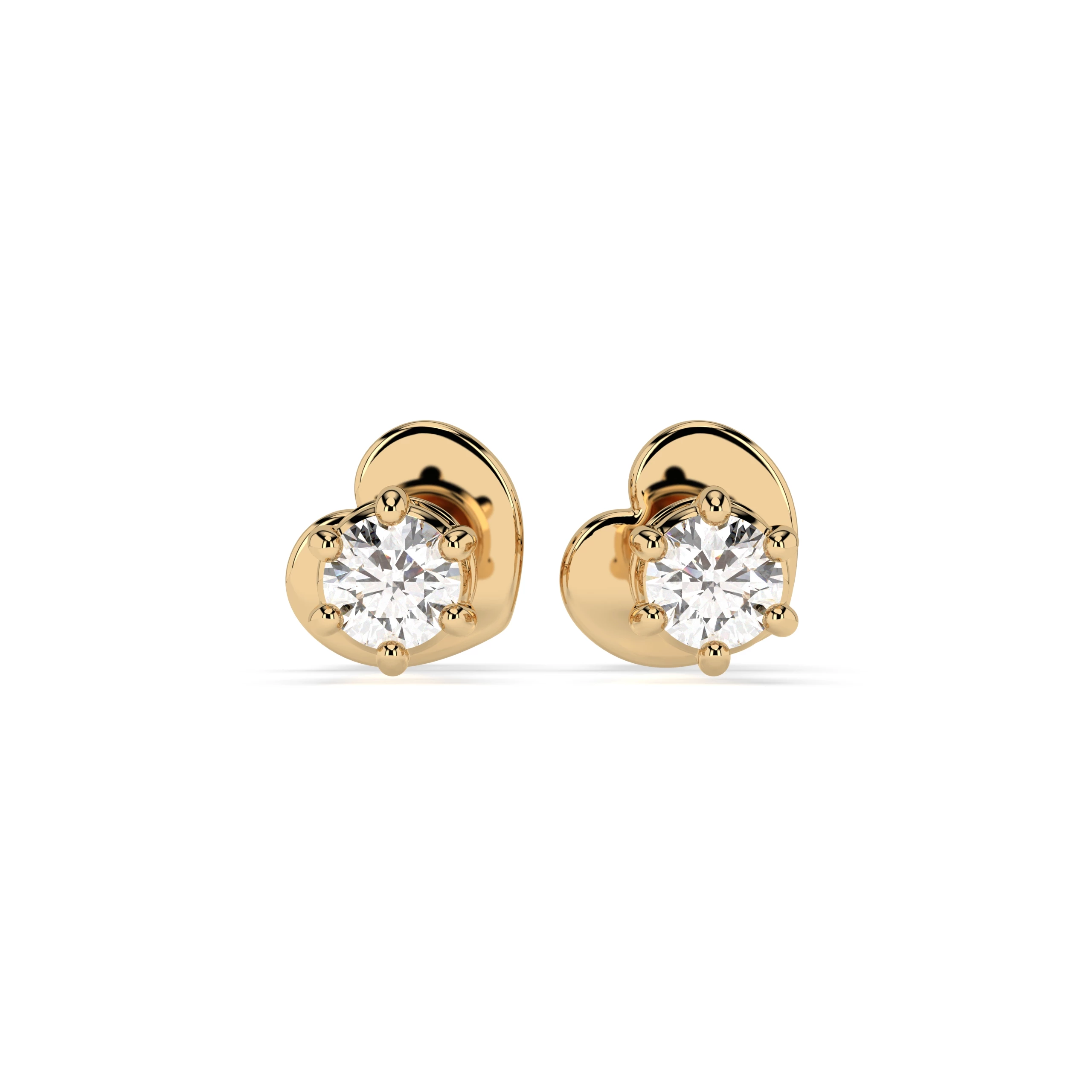 Boucles d'oreilles Orbite Infinie Solitaire avec fermoir papillon ronde 0,12 ct · 2,5 mm — vue 4