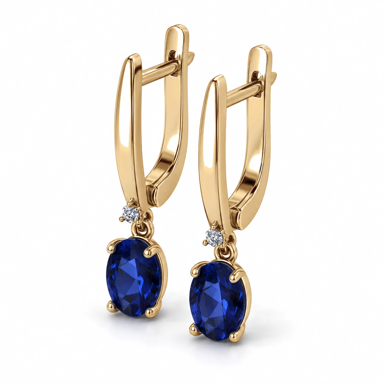 Boucles d'oreilles Constellation Cristalline Pierre Précieuse ovale 2,04 ct — vue 9