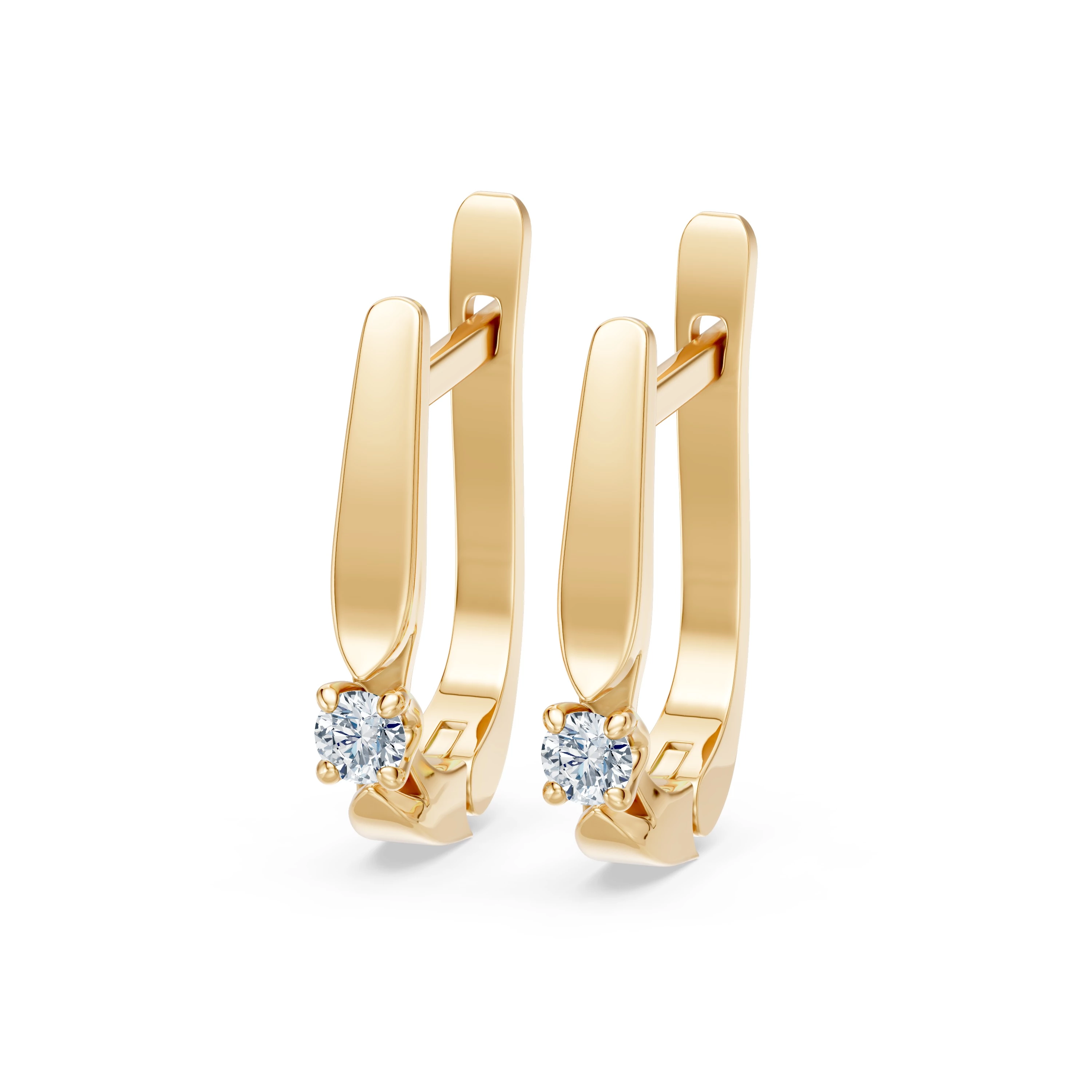 Boucles d'oreilles Firmament Céleste Solitaire avec fermoir anglais 0,07 ct · 2,7 mm — vue 5