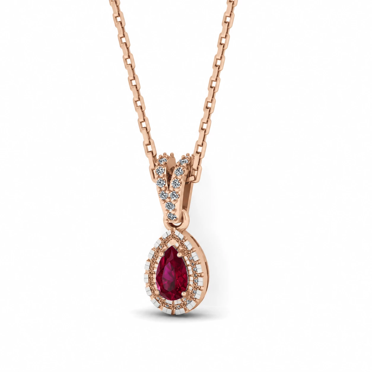 Collier Idylle Délicate Pierre Précieuse poire 0,22 ct — vue 1