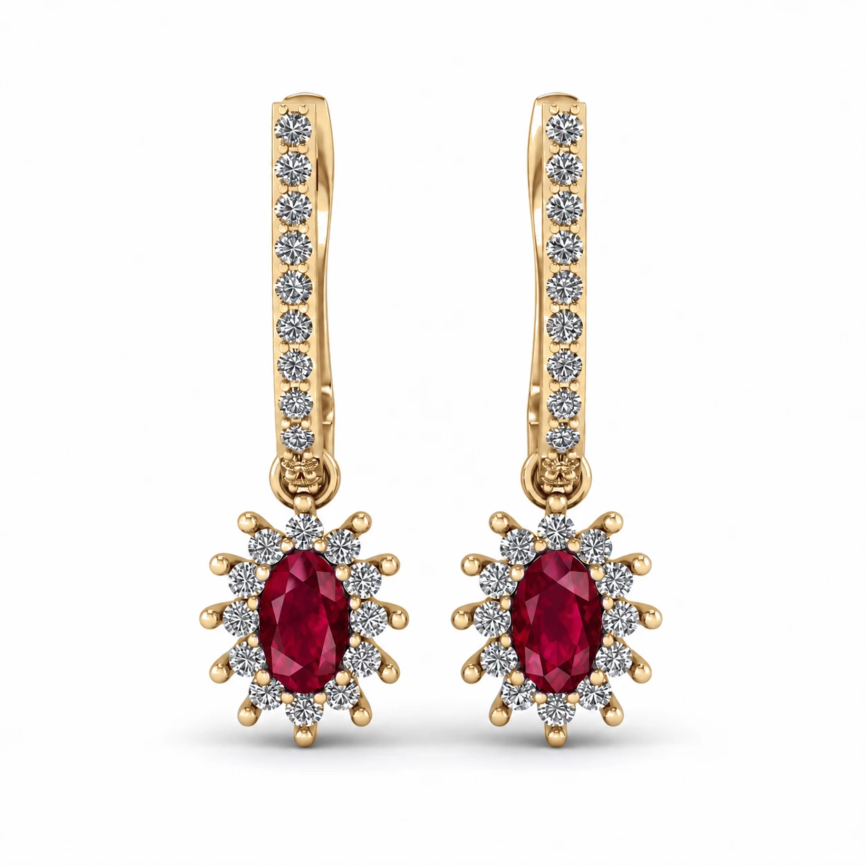 Boucles d'oreilles Cœur Éblouissant Pierre Précieuse ovale 0,52 ct — vue 9