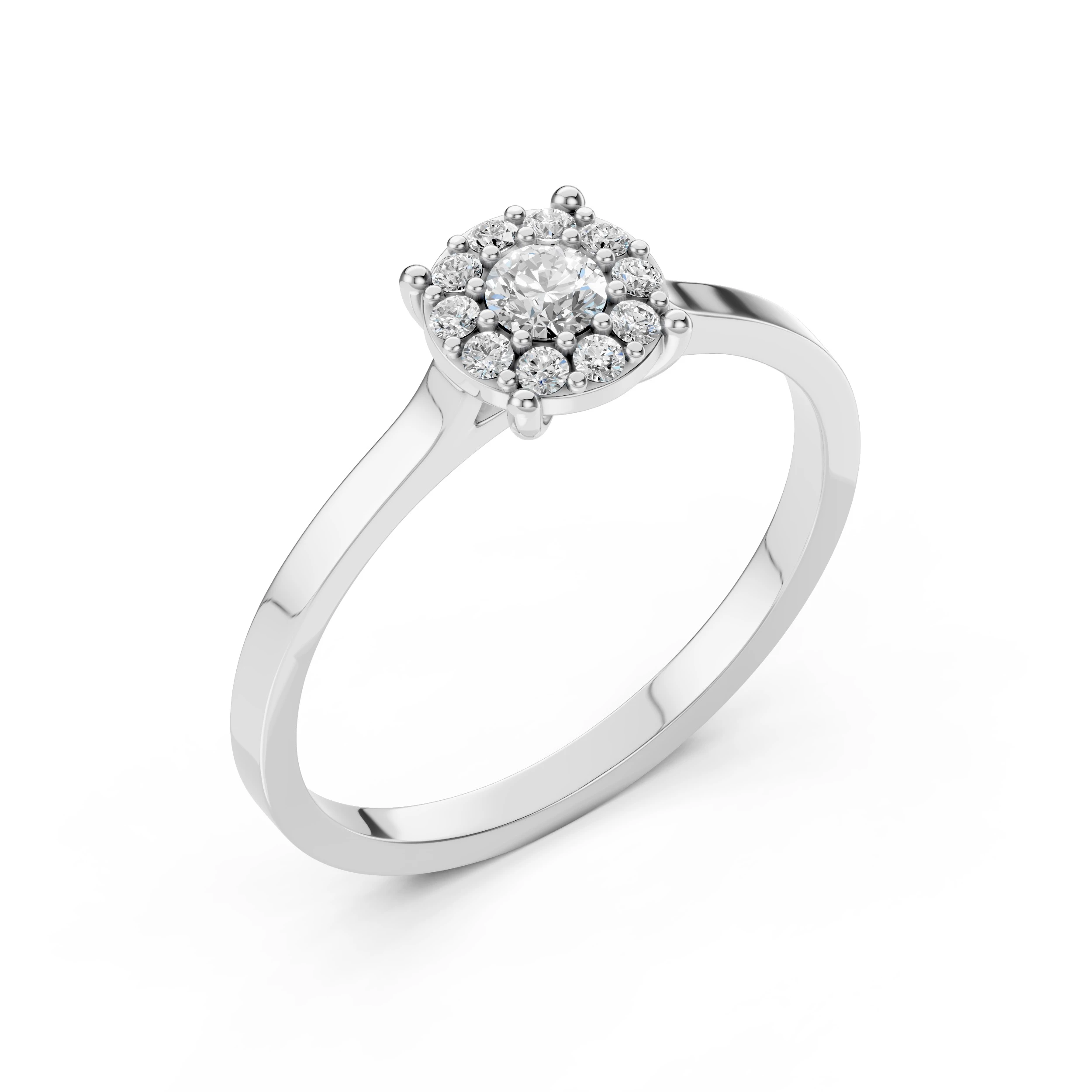 Bague Étreinte Précieuse Solitaire Éternité ronde 0,15 ct · 3,4 mm — vue 1
