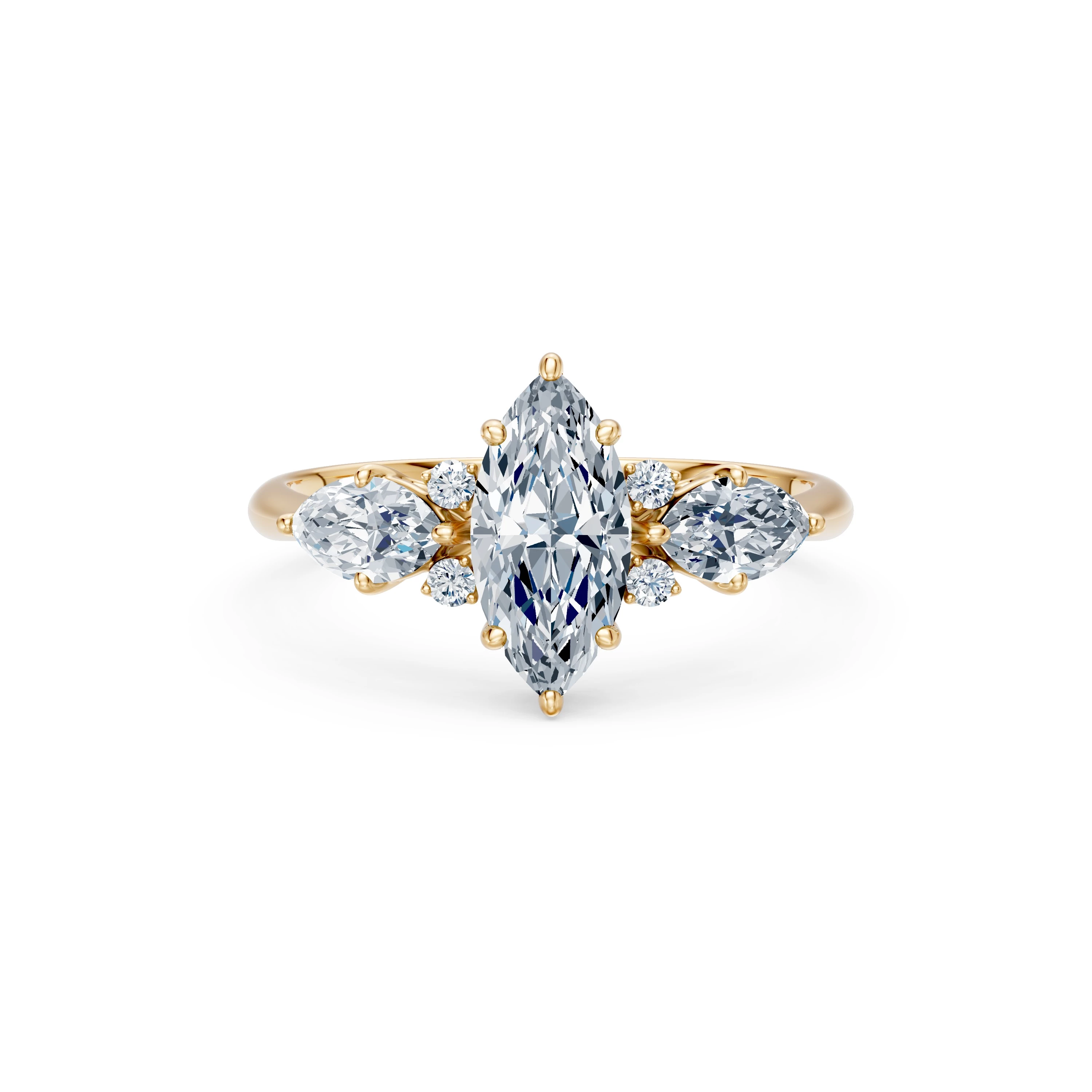 Bague Harmonie Dorée Solitaire Éternité marquise 1 ct — vue 6