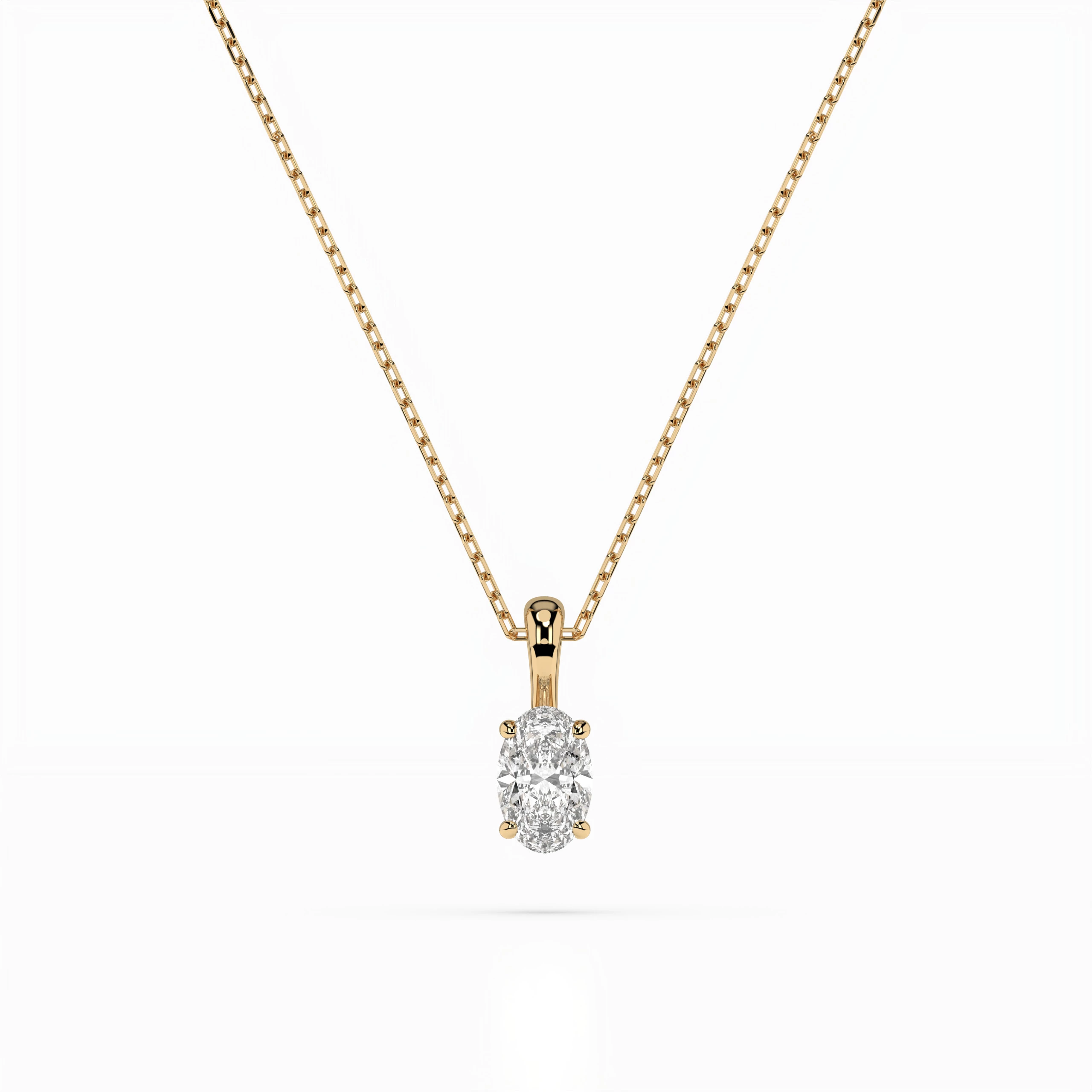 Collier Reflet Étoilé Solitaire ovale 0,3 ct — vue 4