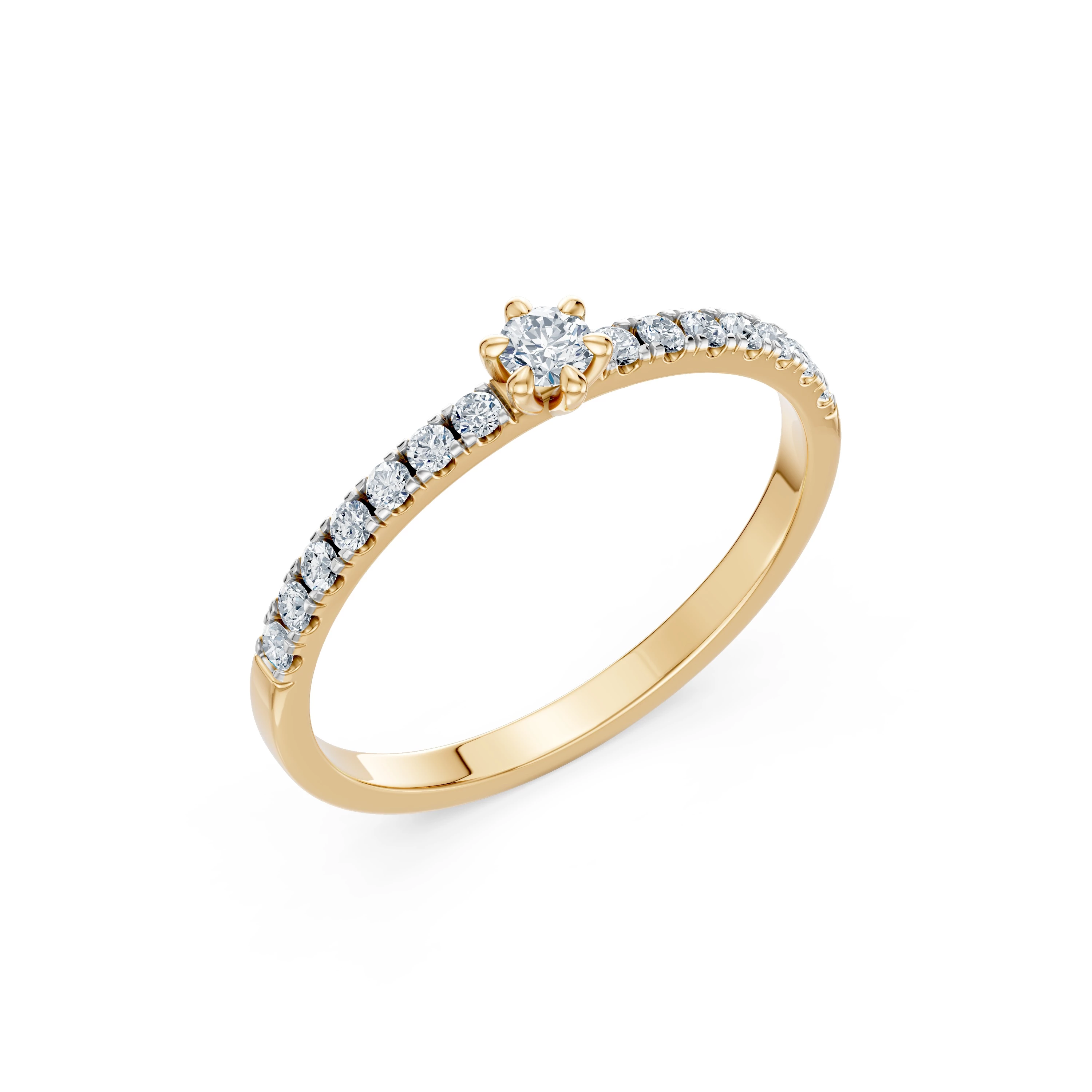 Bague Amour Doré Solitaire Éternité 0,09 ct · 2,8 mm — vue 4