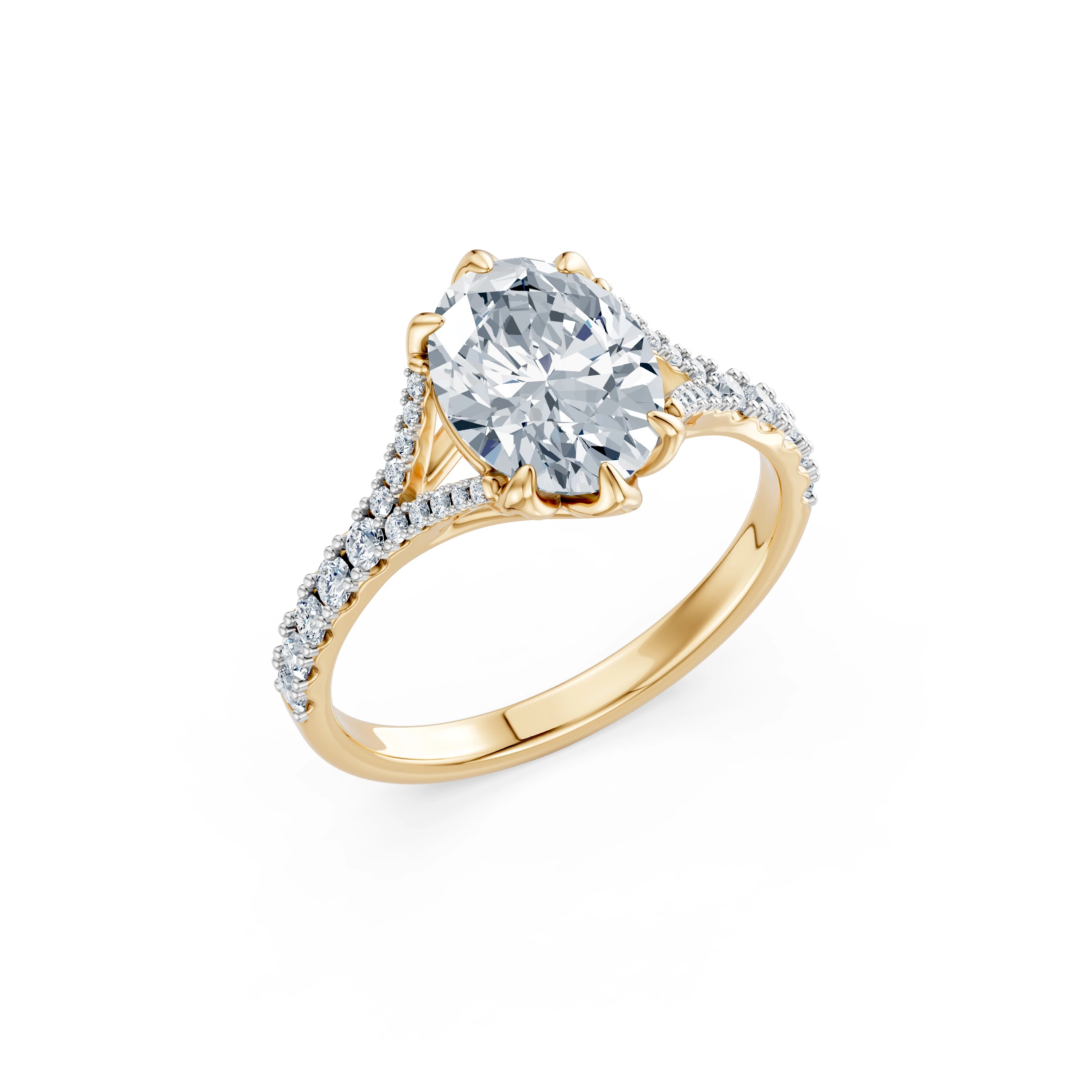 Bague Charme Sacré Solitaire Éternité ovale 2 ct · 2,0 mm — vue 4