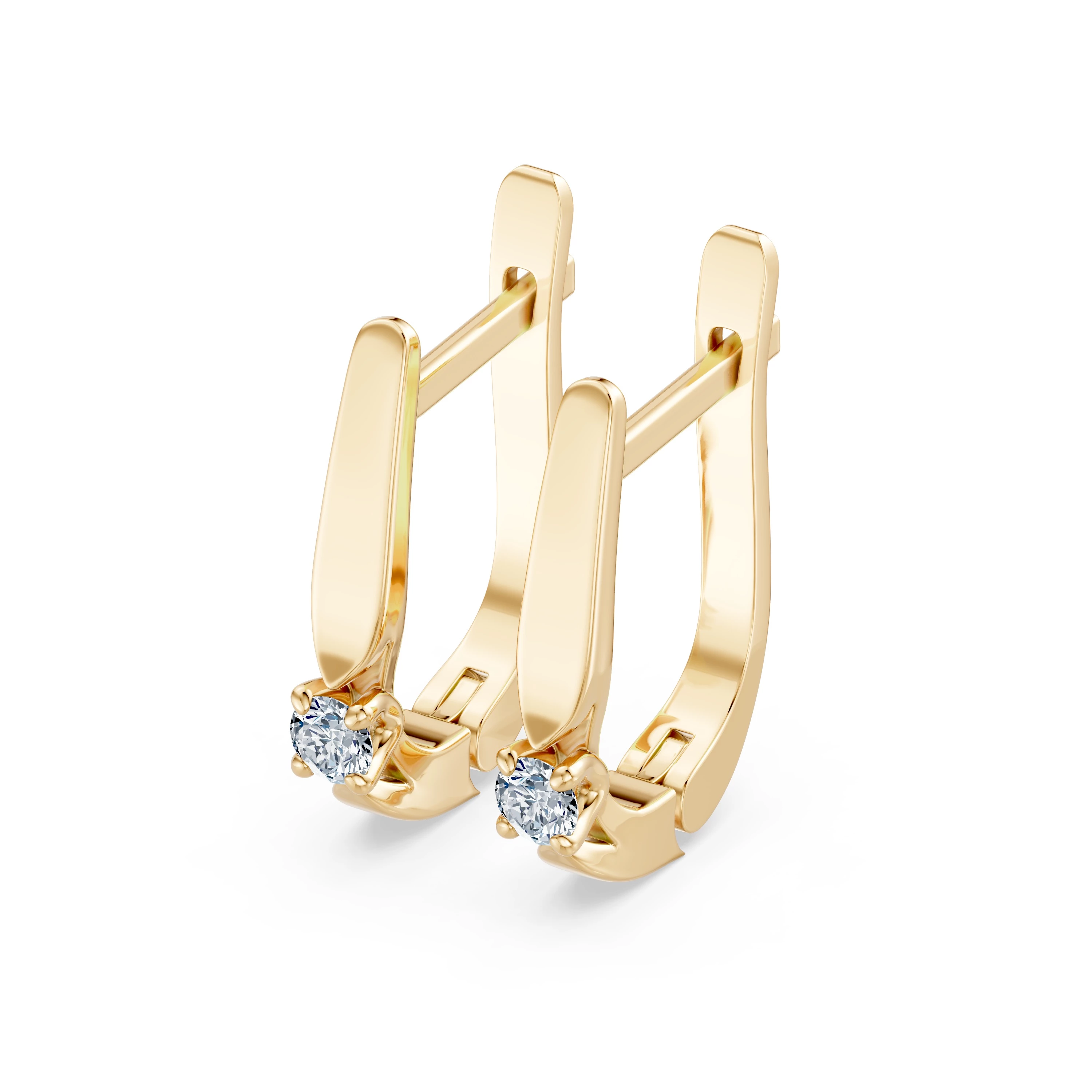 Boucles d'oreilles Firmament Céleste Solitaire avec fermoir anglais 0,07 ct · 2,7 mm — vue 6