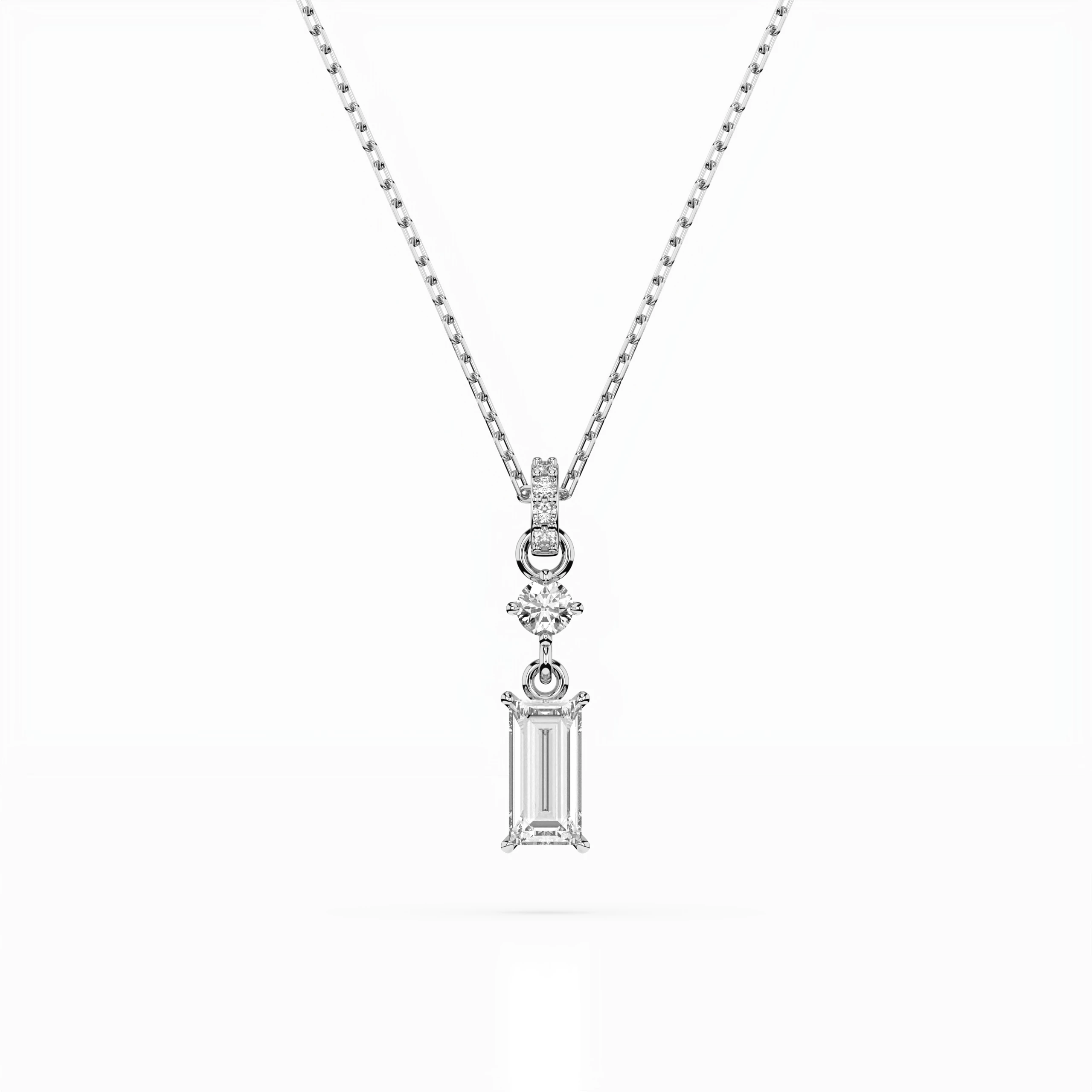 Collier Cosmos Sublime Solitaire baguette 0,3 ct — vue 1